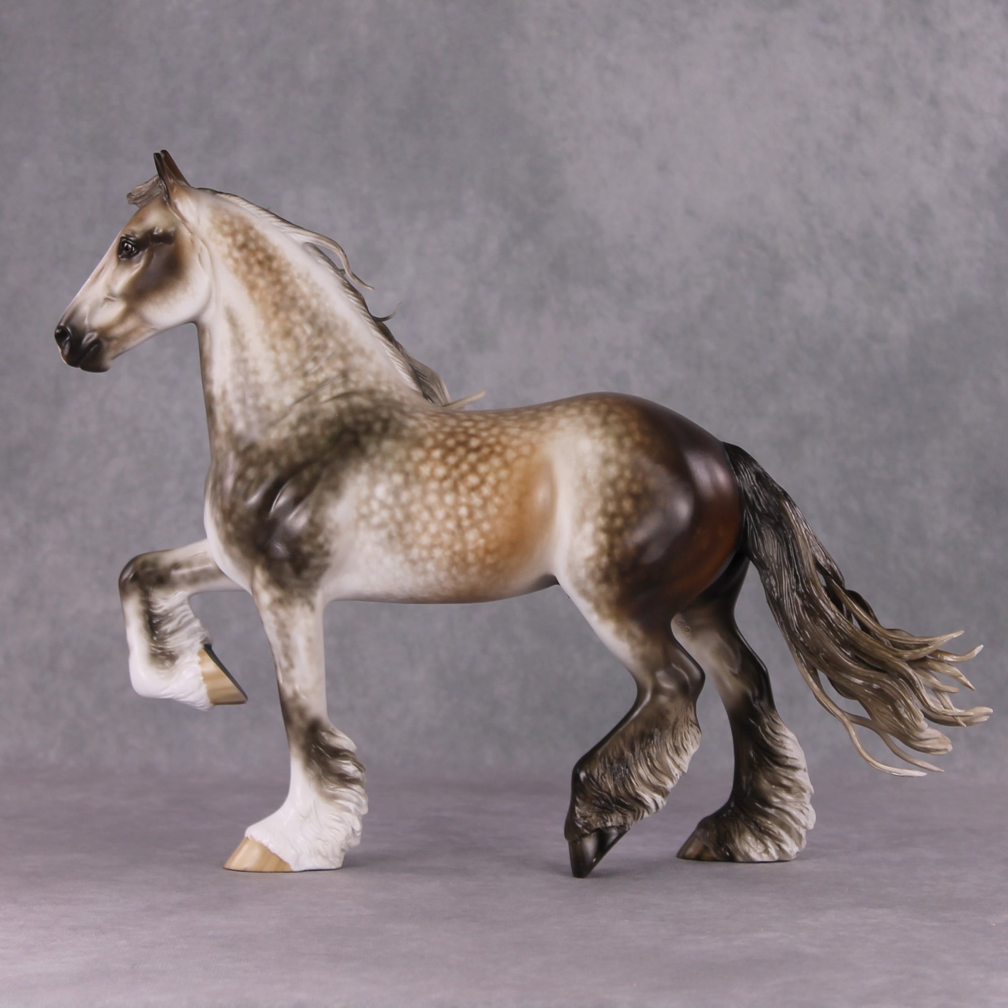 "Joulupukki" OOAK Rose Grey Trotting Drafter Painted By Sheryl Leisure &amp; Mona Best Offers 01/07/25
