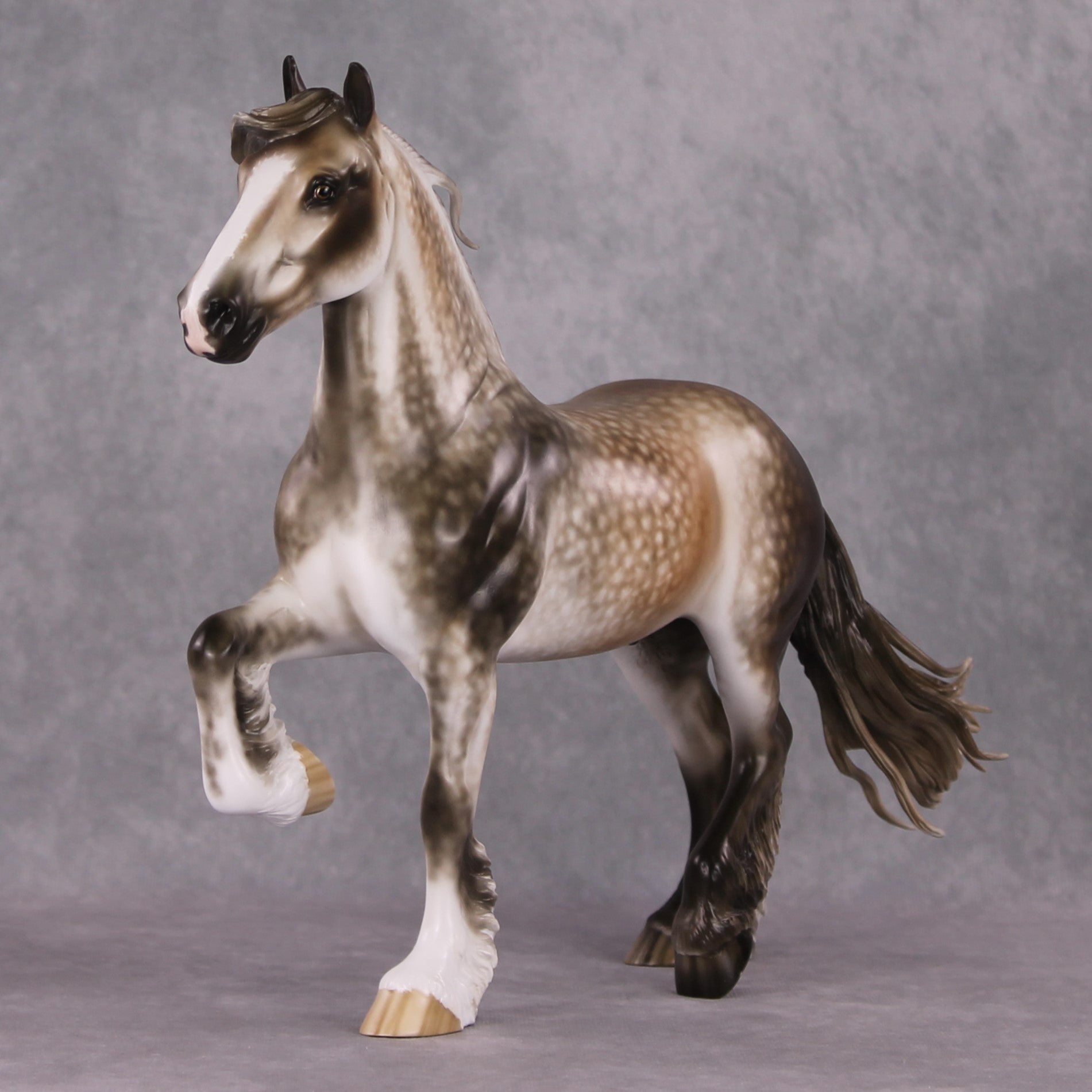 "Joulupukki" OOAK Rose Grey Trotting Drafter Painted By Sheryl Leisure &amp; Mona Best Offers 01/07/25