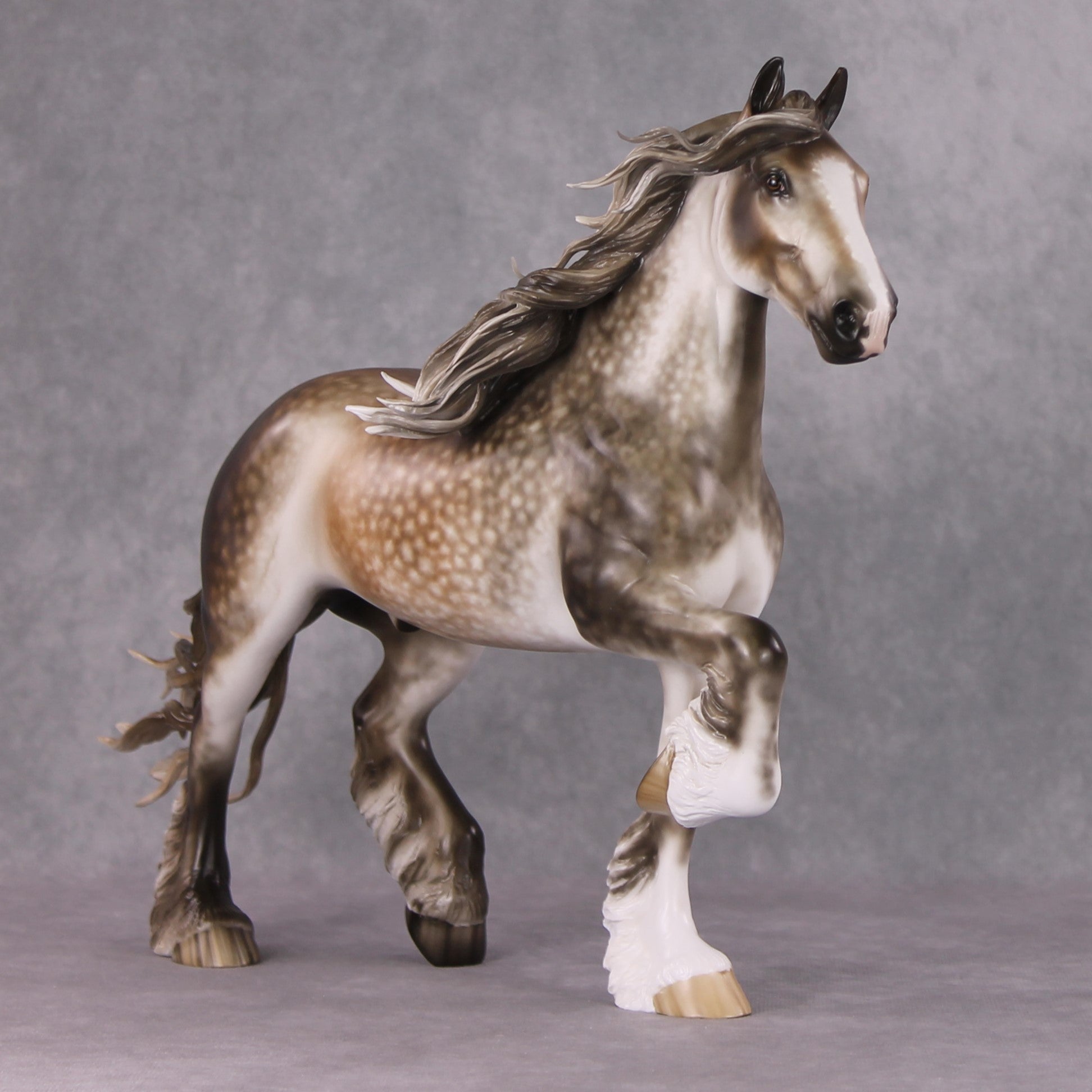 "Joulupukki" OOAK Rose Grey Trotting Drafter Painted By Sheryl Leisure &amp; Mona Best Offers 01/07/25