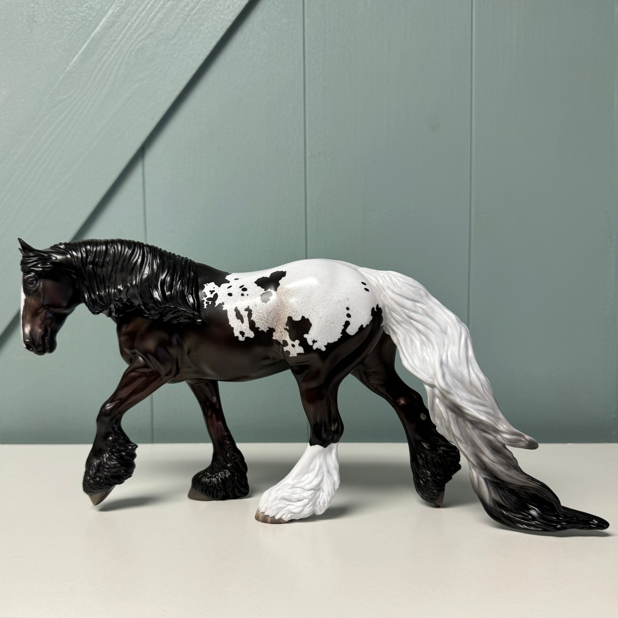 Helvetica OOAK Shaded Black Appaloosa Irish Cob Horse By Jess Hamill EQ24
