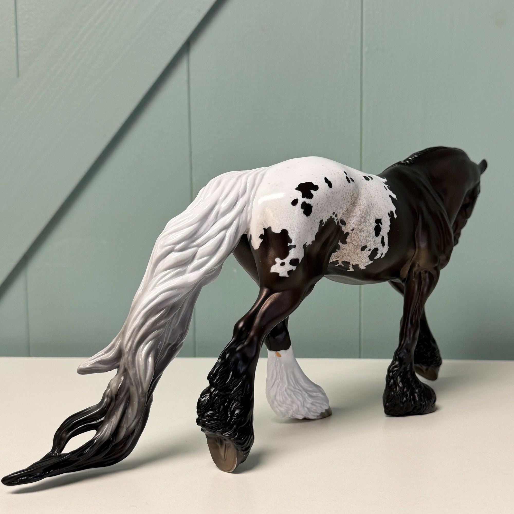 Helvetica OOAK Shaded Black Appaloosa Irish Cob Horse By Jess Hamill EQ24