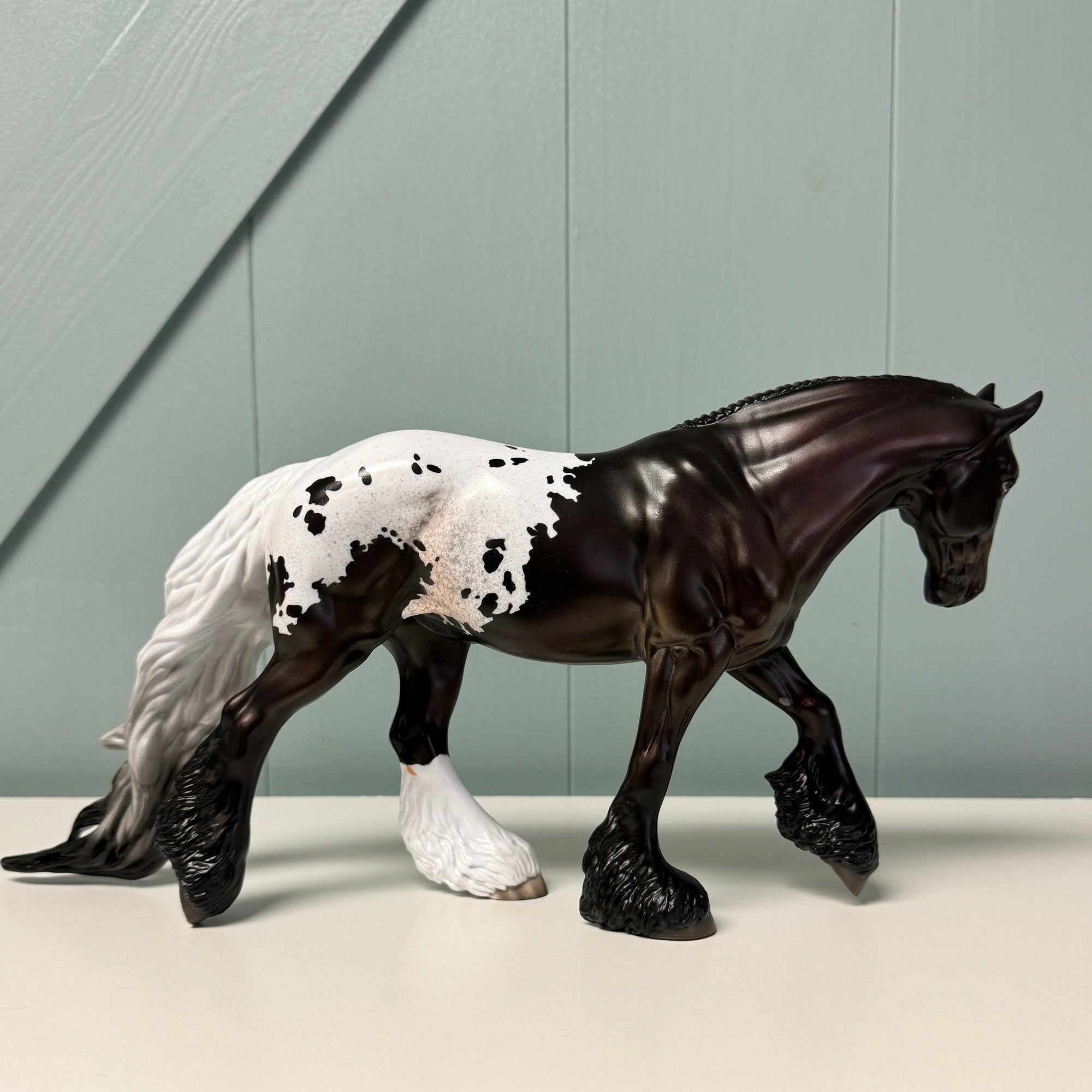 Helvetica OOAK Shaded Black Appaloosa Irish Cob Horse By Jess Hamill EQ24