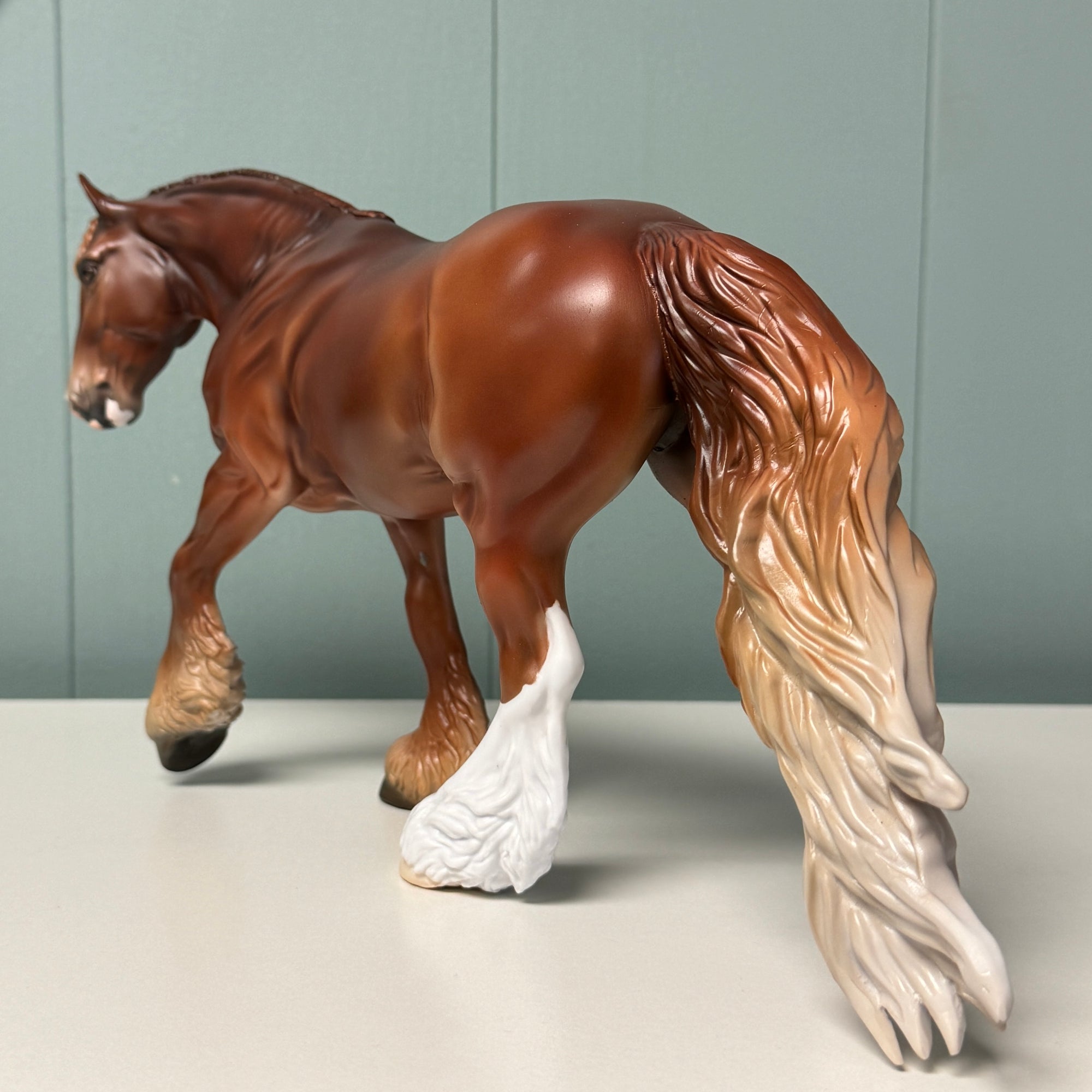 Quasar OOAK Flaxen Chestnut W/ Braided Forelock &amp; Mane Irish Cob Horse By Jess Hamill EQ24
