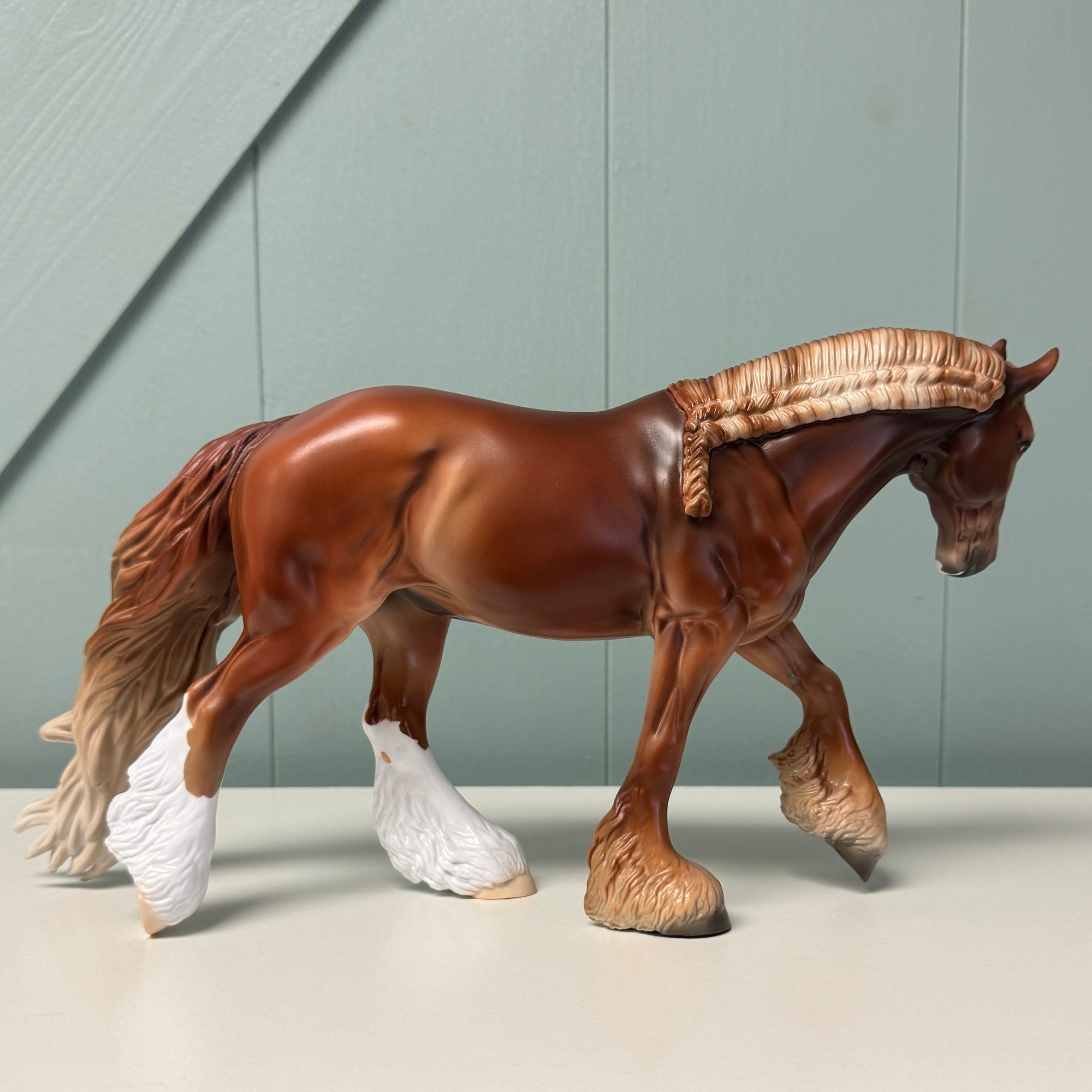 Quasar OOAK Flaxen Chestnut W/ Braided Forelock &amp; Mane Irish Cob Horse By Jess Hamill EQ24