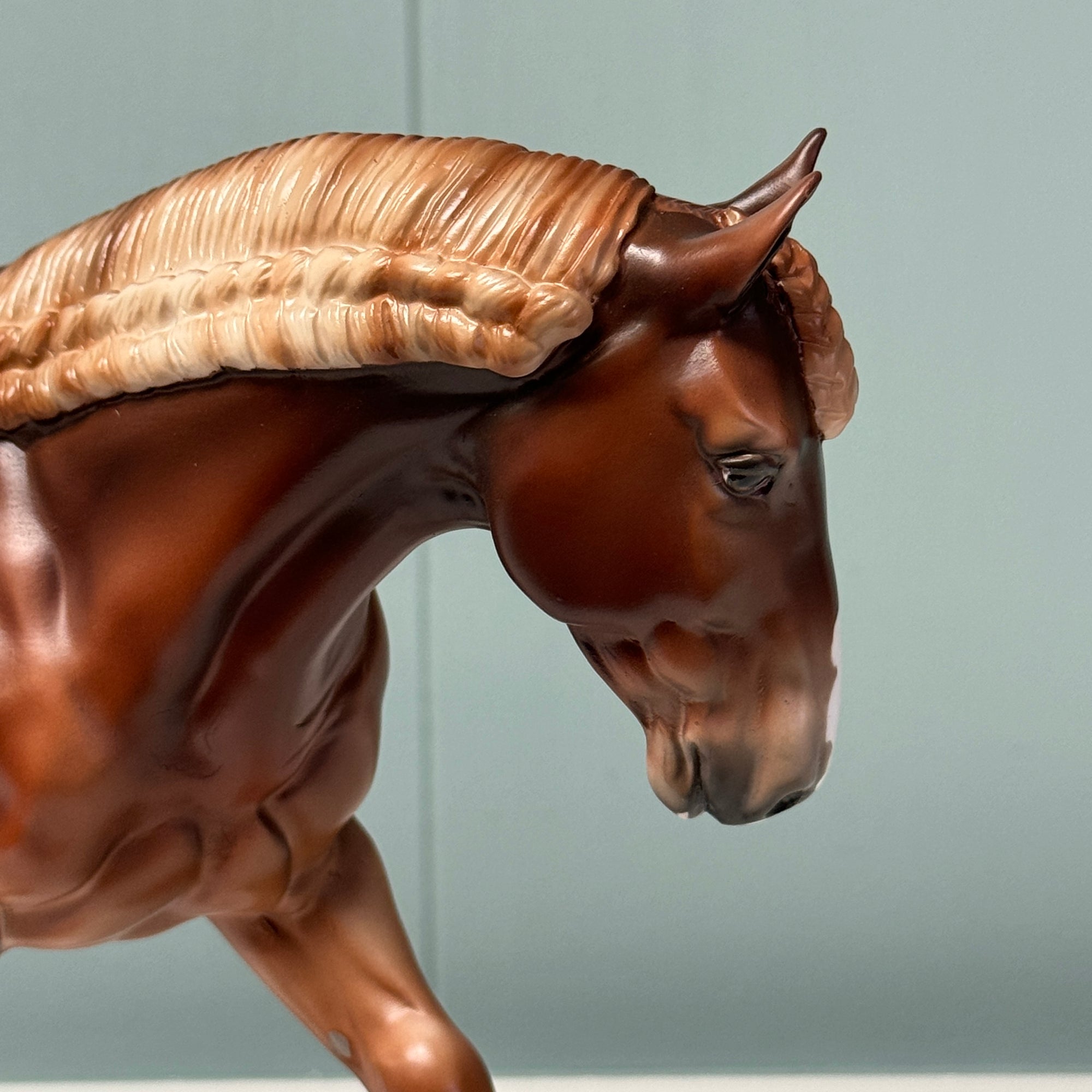 Quasar OOAK Flaxen Chestnut W/ Braided Forelock &amp; Mane Irish Cob Horse By Jess Hamill EQ24