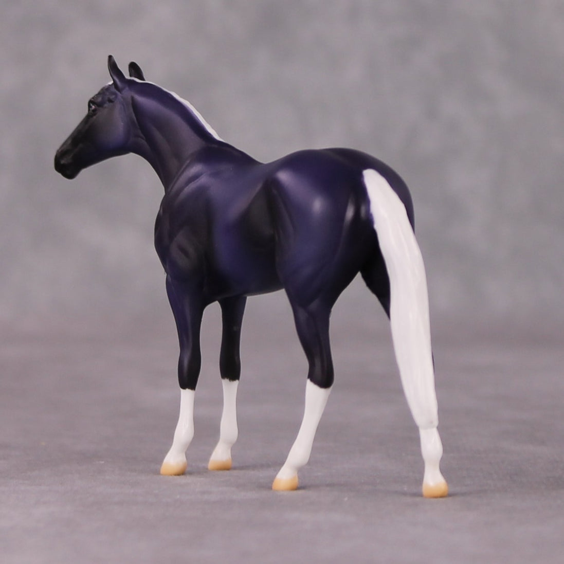 Crumpet OOAK Dark Purple Deco Thoroughbred Chip By Jamie Adamson HS24