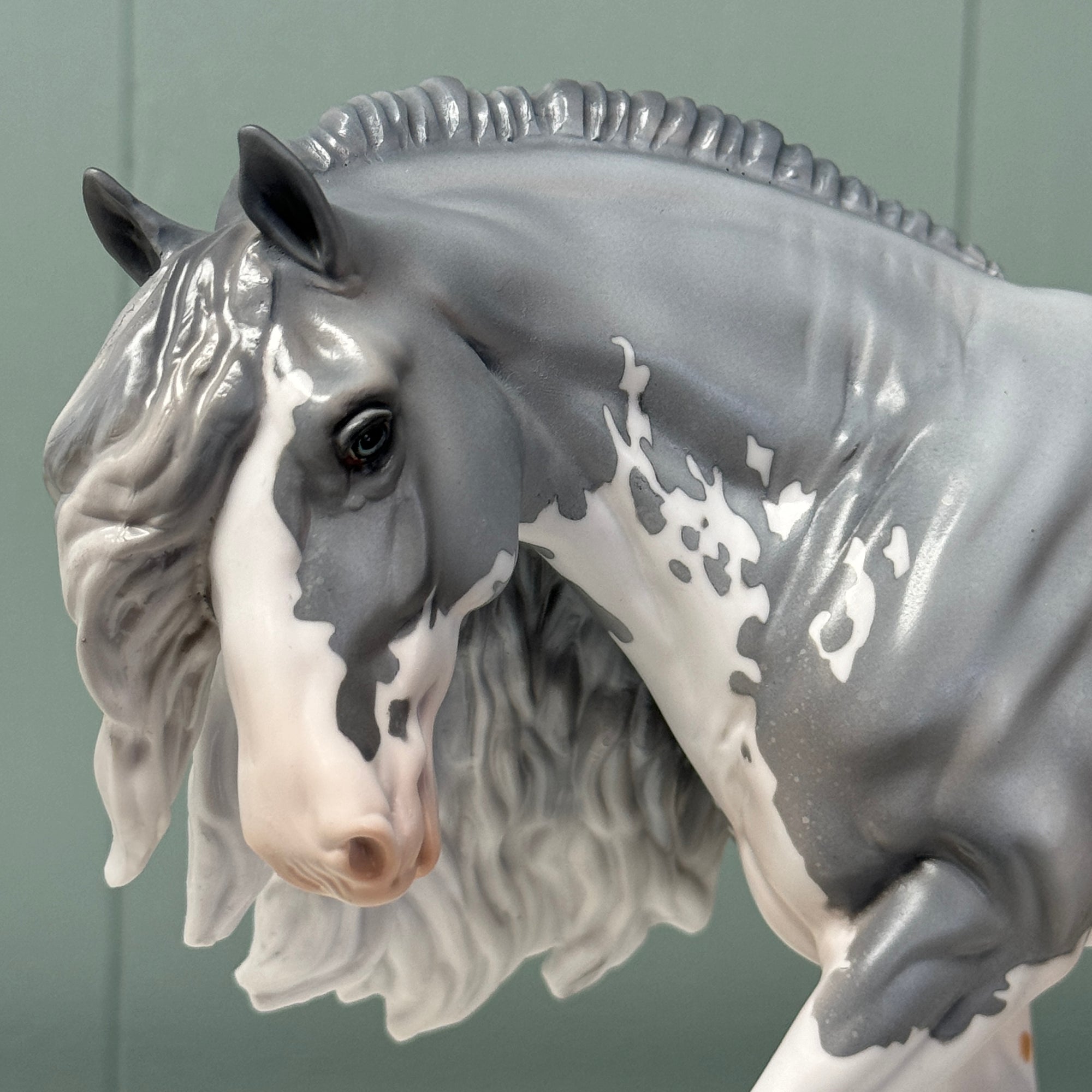 Remnant OOAK Grey Sabino Irish Cob Horse By Jess Hamill EQ24