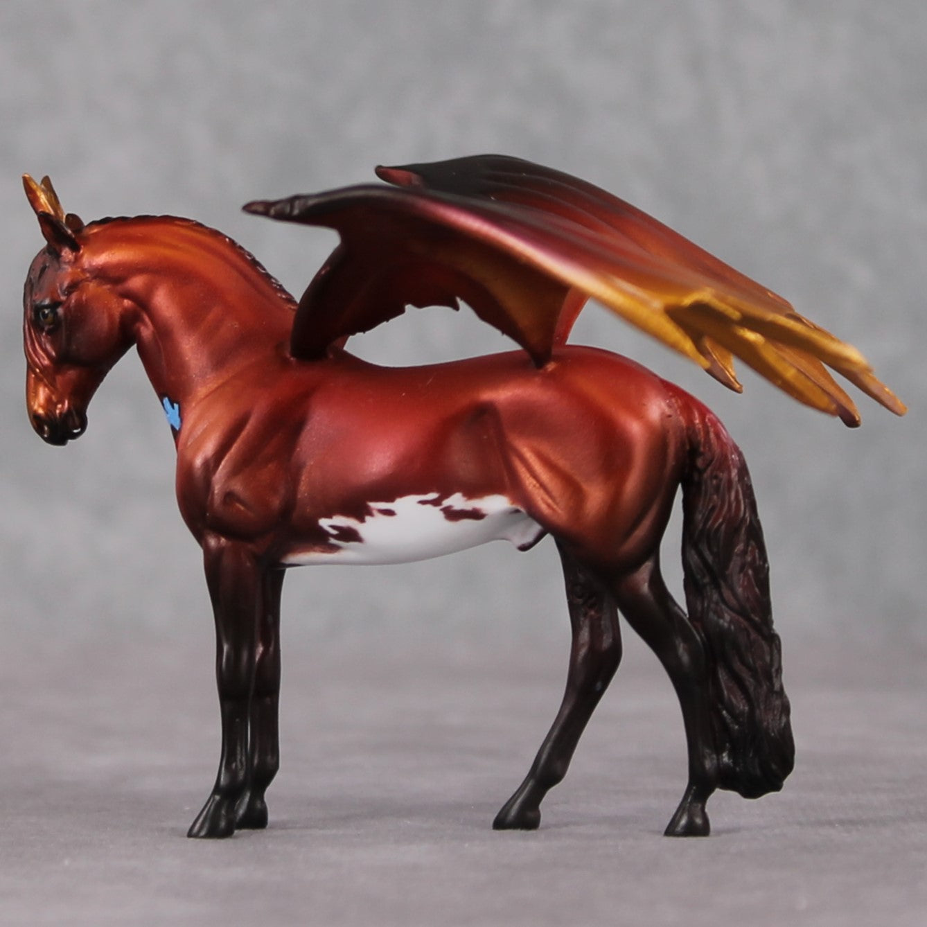 "Mini Reprehensible Rogue" OOAK Bat Winged Andalusian Chip By Dawn Quick -Secret Surprise Chip Drop MHP