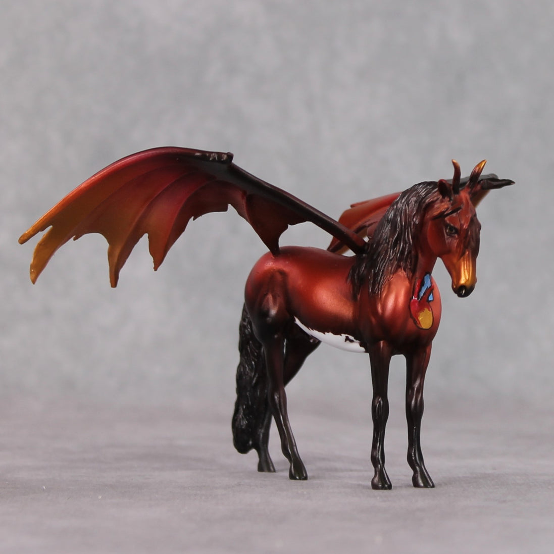 "Mini Reprehensible Rogue" OOAK Bat Winged Andalusian Chip By Dawn Quick -Secret Surprise Chip Drop MHP