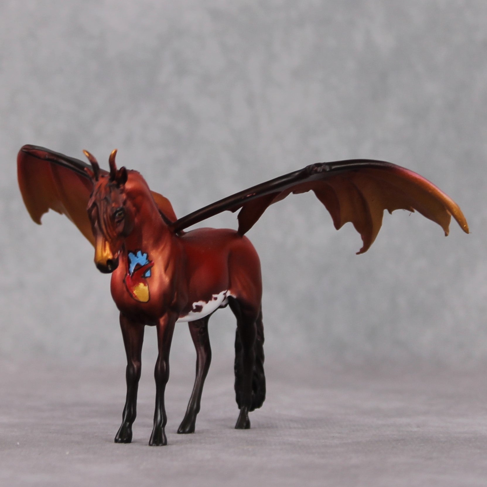 "Mini Reprehensible Rogue" OOAK Bat Winged Andalusian Chip By Dawn Quick -Secret Surprise Chip Drop MHP