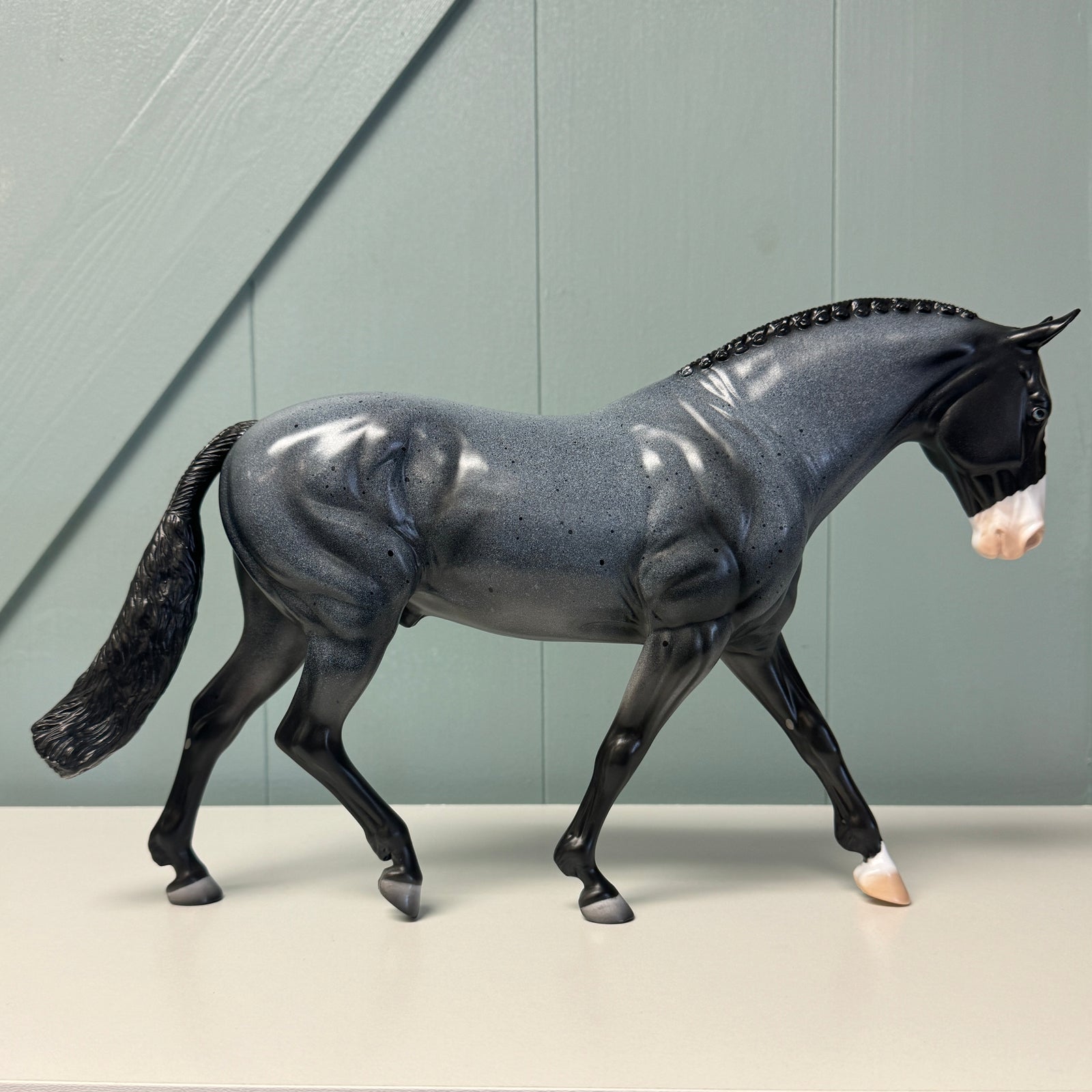 Allan OOAK Fleabitten Blue Roan Irish Draught By Dawn Quick EQ24