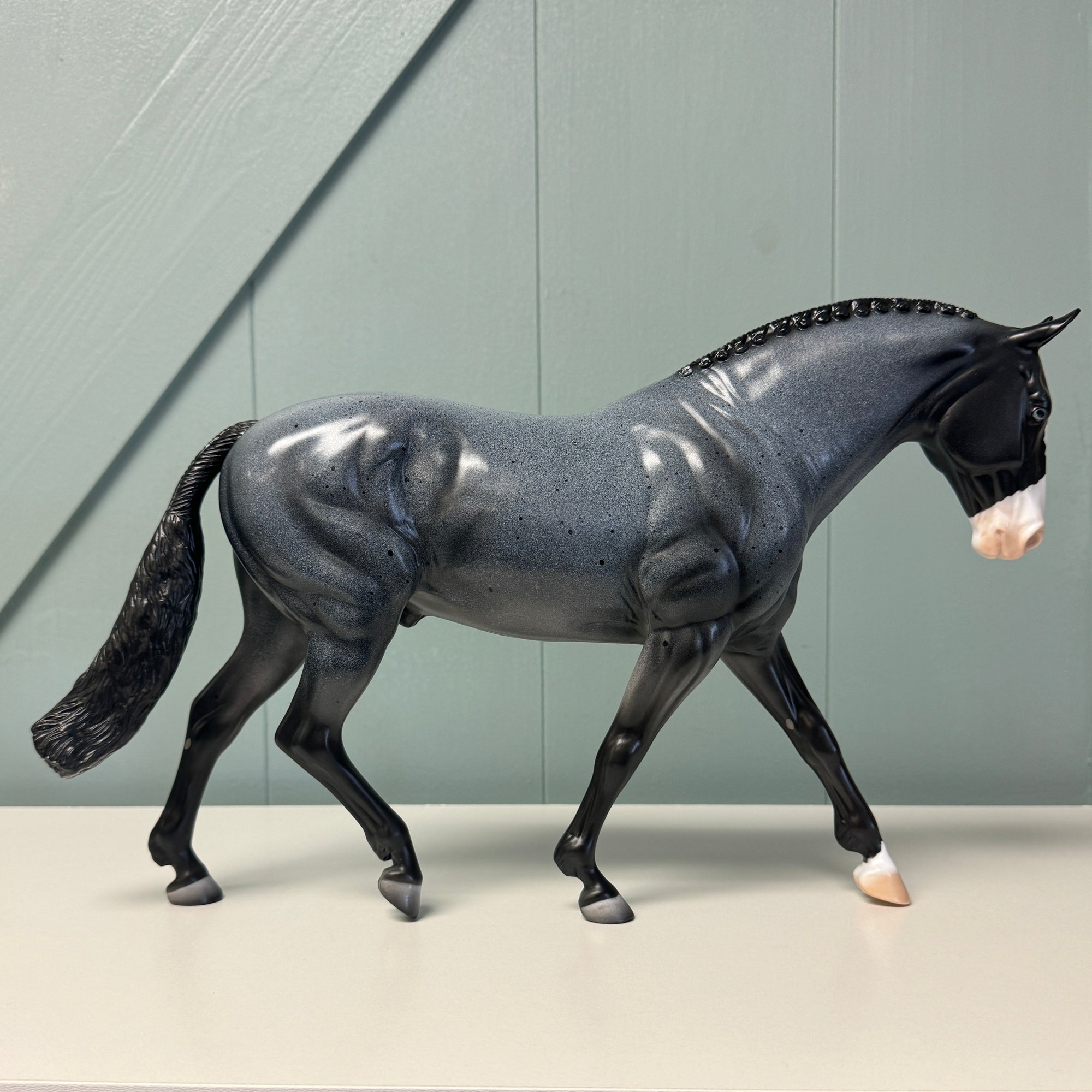 Allan OOAK Fleabitten Blue Roan Irish Draught By Dawn Quick EQ24