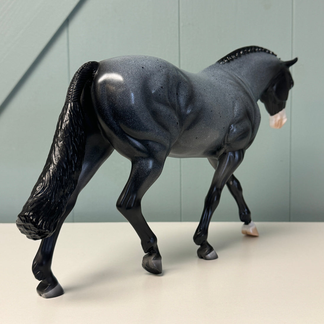 Allan OOAK Fleabitten Blue Roan Irish Draught By Dawn Quick EQ24