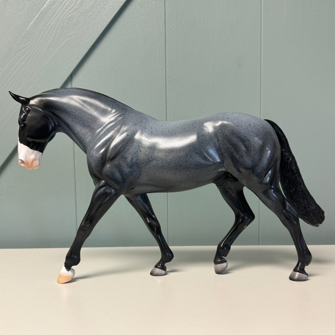 Allan OOAK Fleabitten Blue Roan Irish Draught By Dawn Quick EQ24