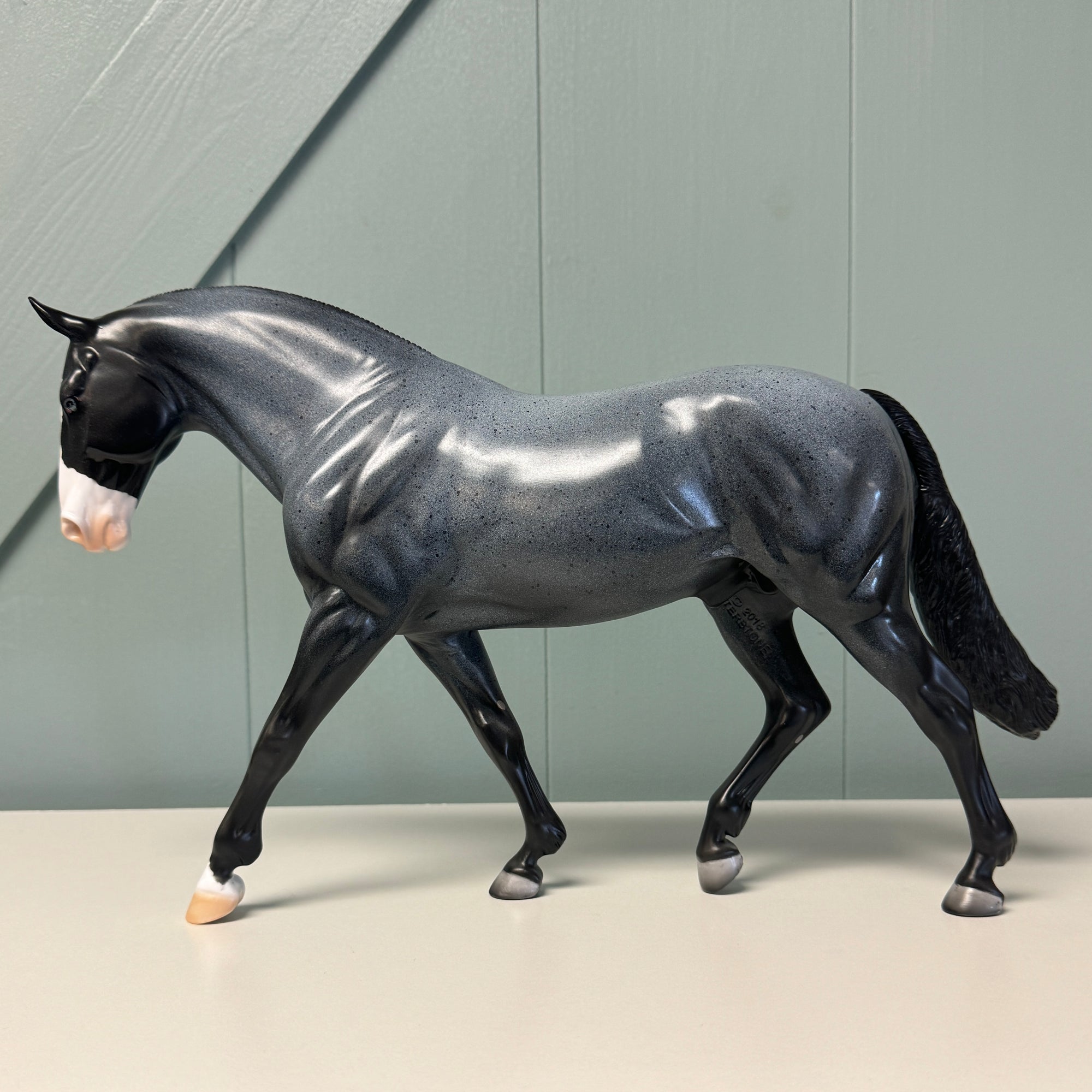 Allan OOAK Fleabitten Blue Roan Irish Draught By Dawn Quick EQ24