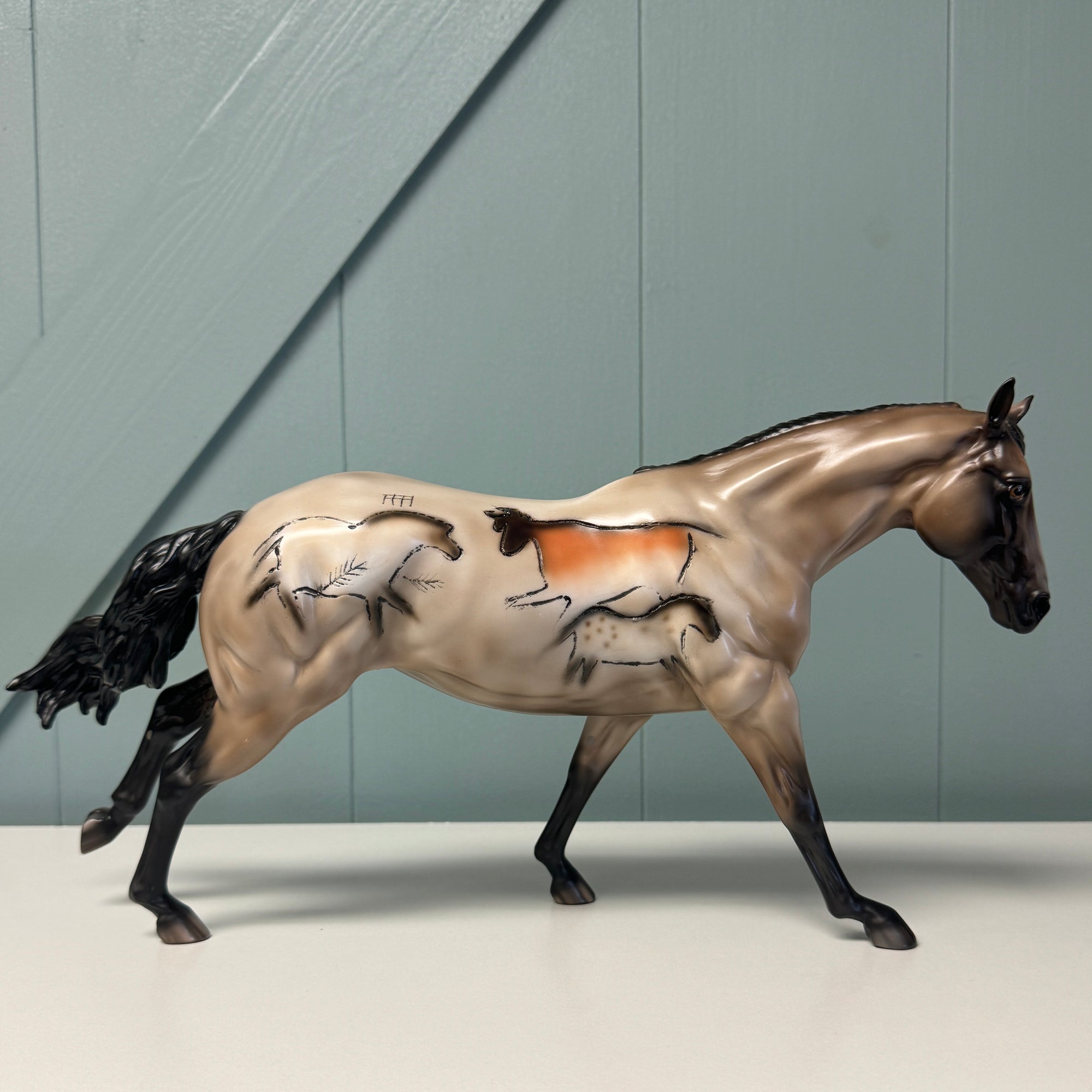 Lascaux Remington OOAK Cave Drawing Deco Running Stock Horse By Sheryl Leisure EQ24 BEST OFFER 7/16/24