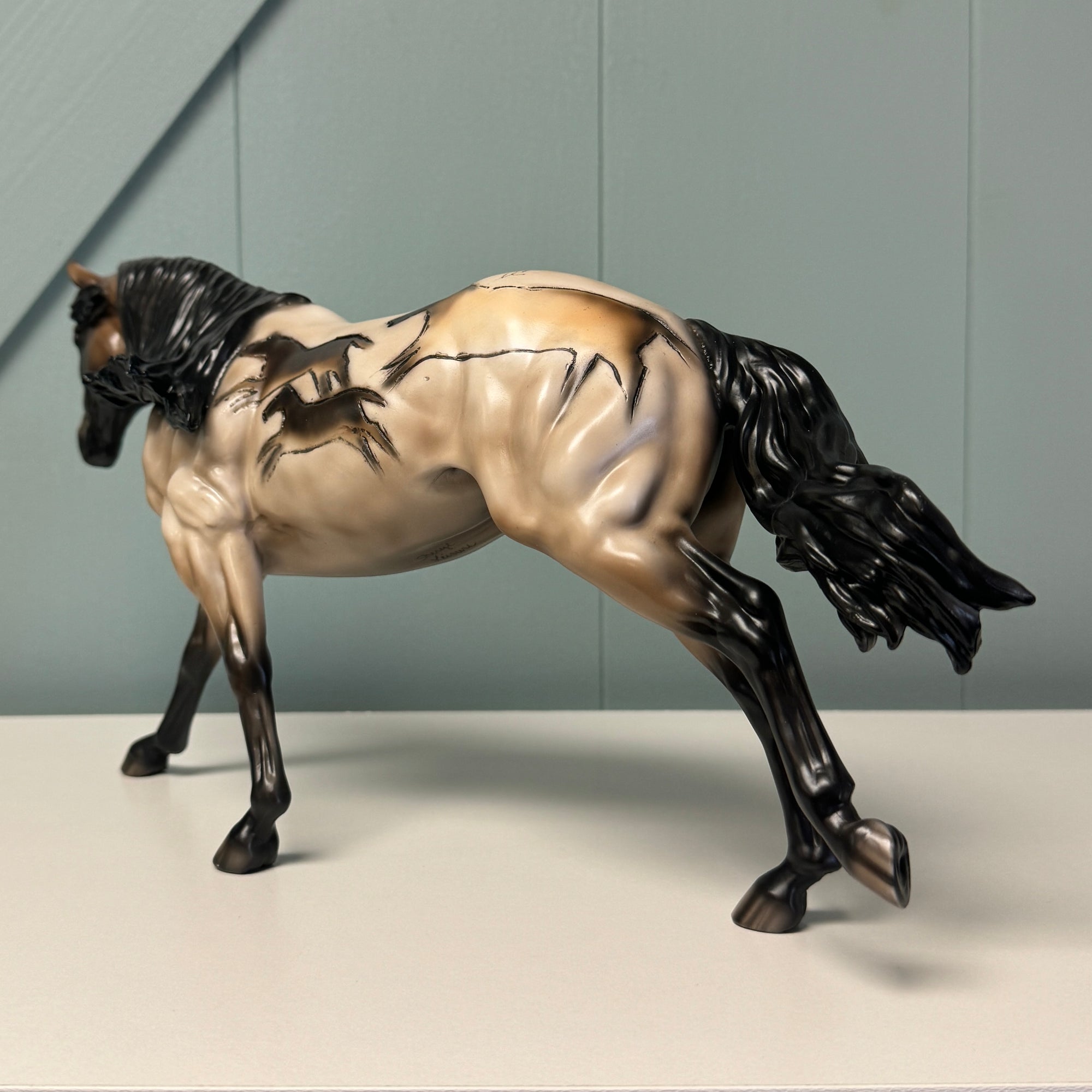 Lascaux Remington OOAK Cave Drawing Deco Running Stock Horse By Sheryl Leisure EQ24 BEST OFFER 7/16/24