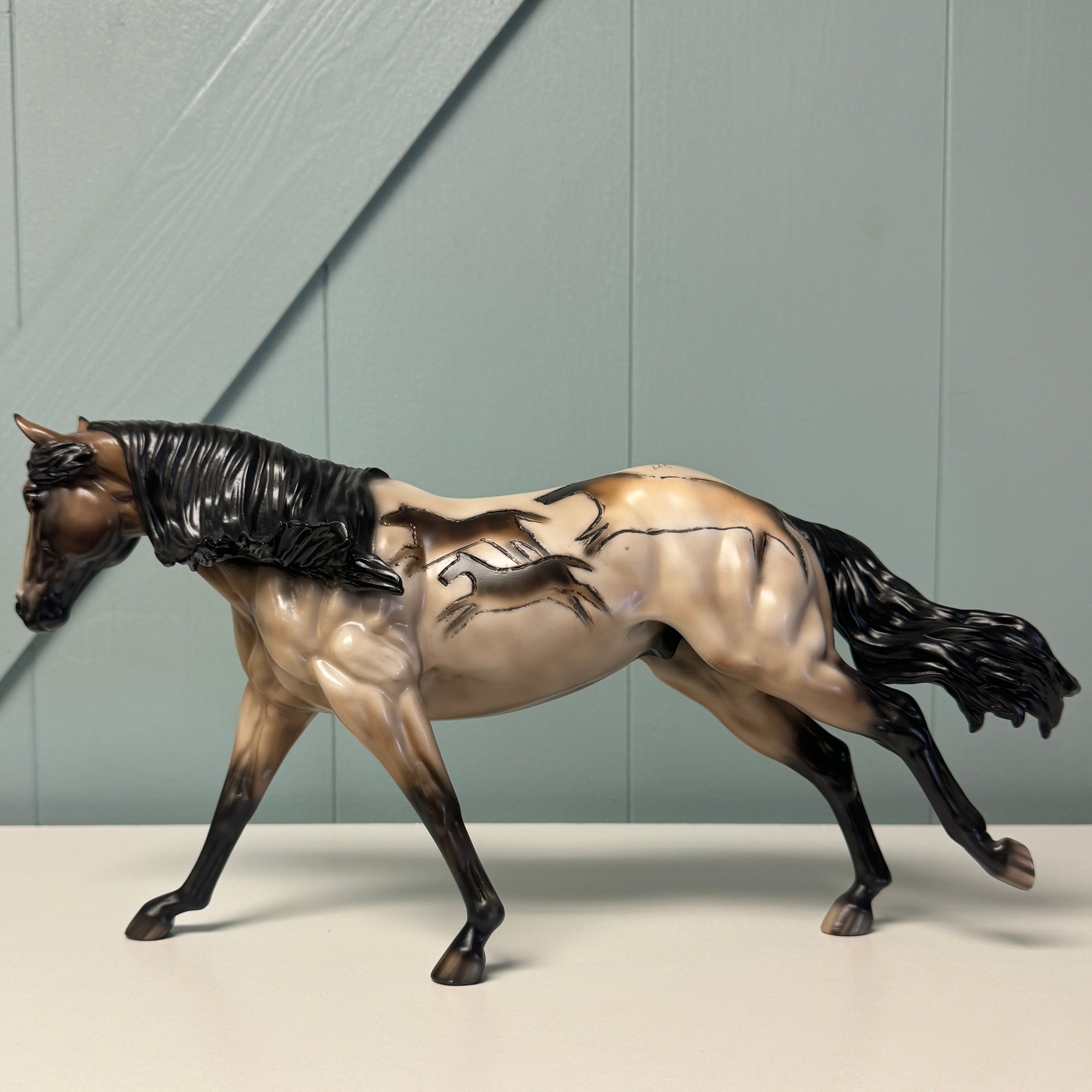 Lascaux Remington OOAK Cave Drawing Deco Running Stock Horse By Sheryl Leisure EQ24 BEST OFFER 7/16/24