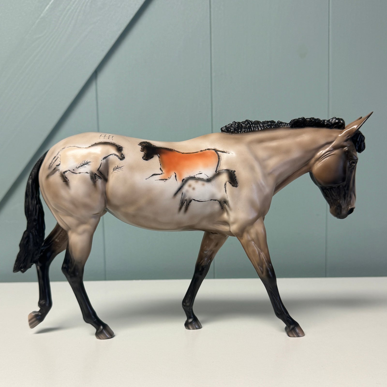 Lascaux Mule OOAK Cave Drawing Deco Mule By Sheryl Leisure EQ24 BEST OFFER 7/16/24