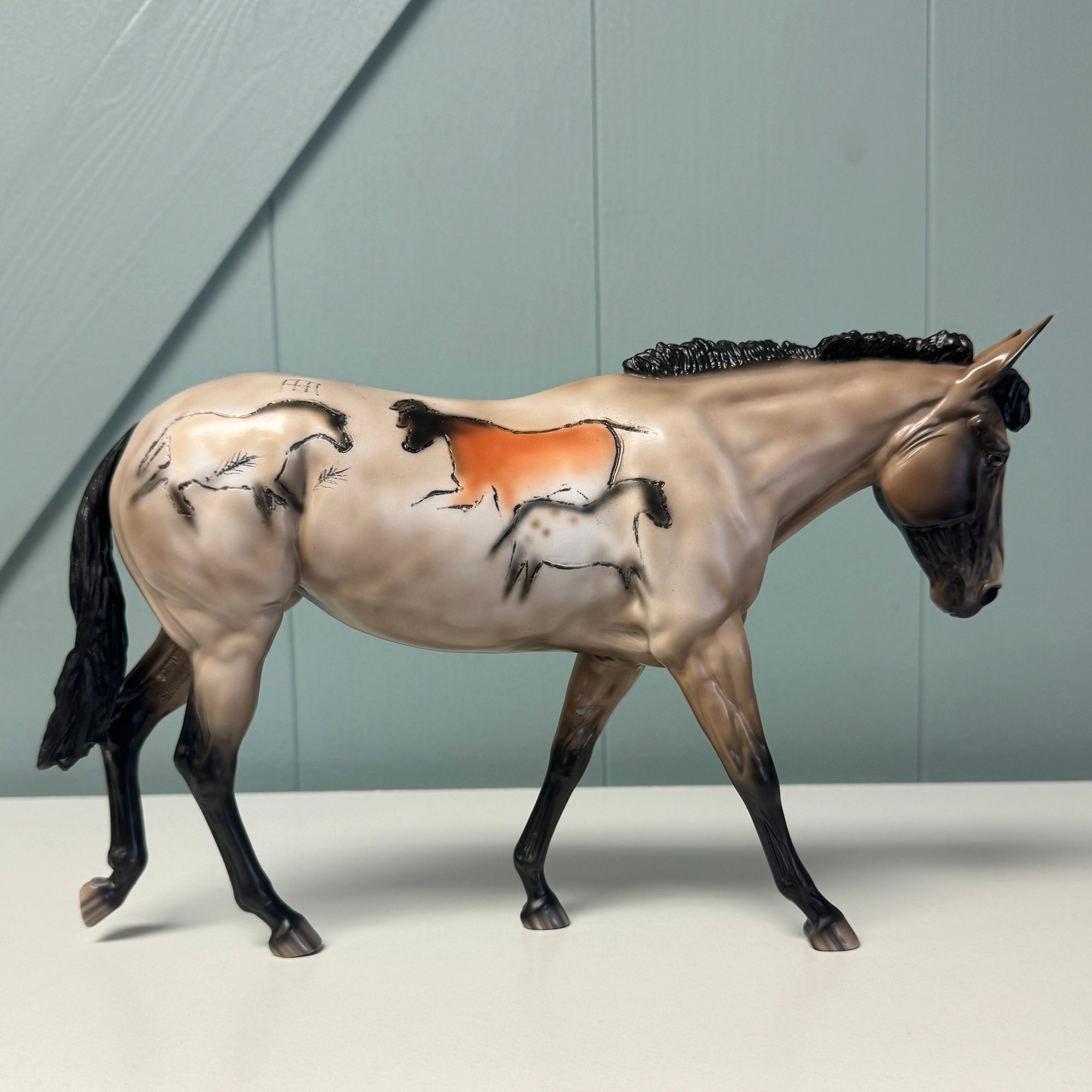 Lascaux Mule OOAK Cave Drawing Deco Mule By Sheryl Leisure EQ24 BEST OFFER 7/16/24