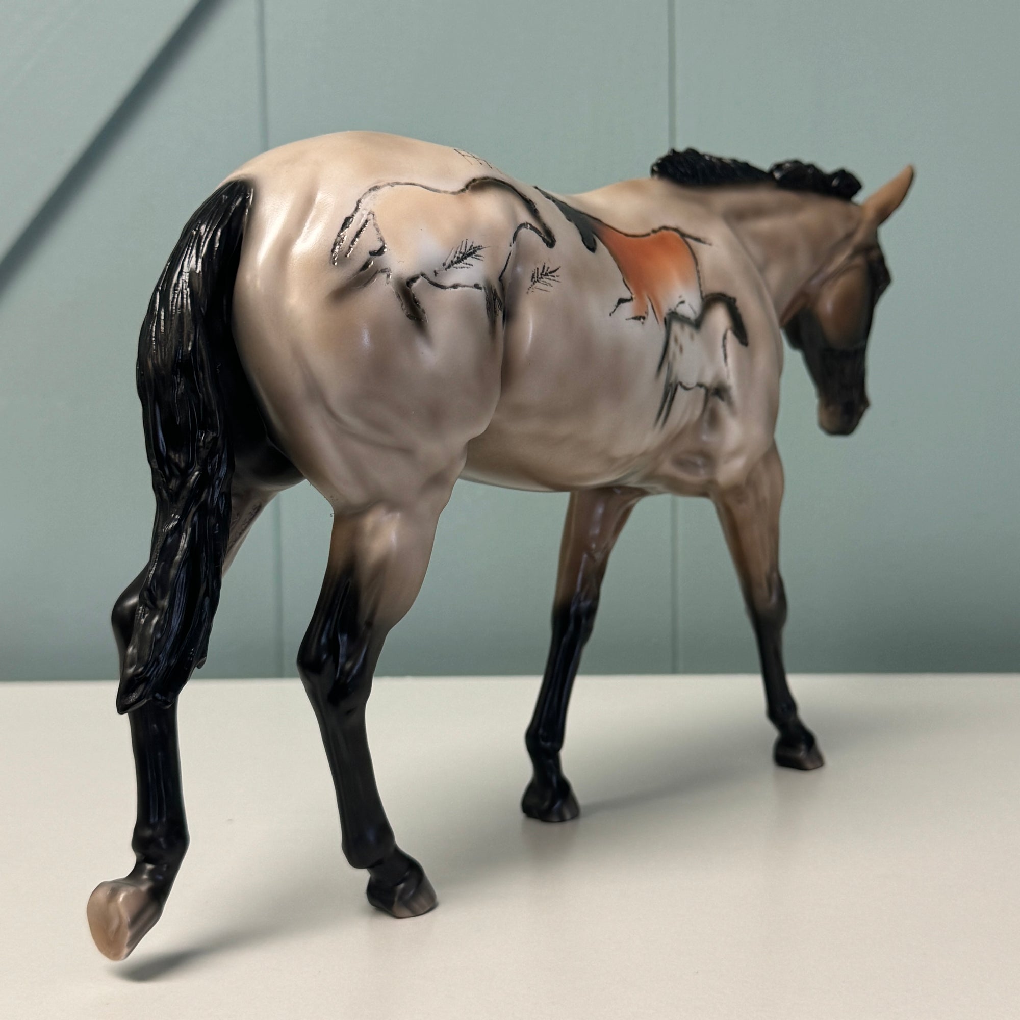 Lascaux Mule OOAK Cave Drawing Deco Mule By Sheryl Leisure EQ24 BEST OFFER 7/16/24