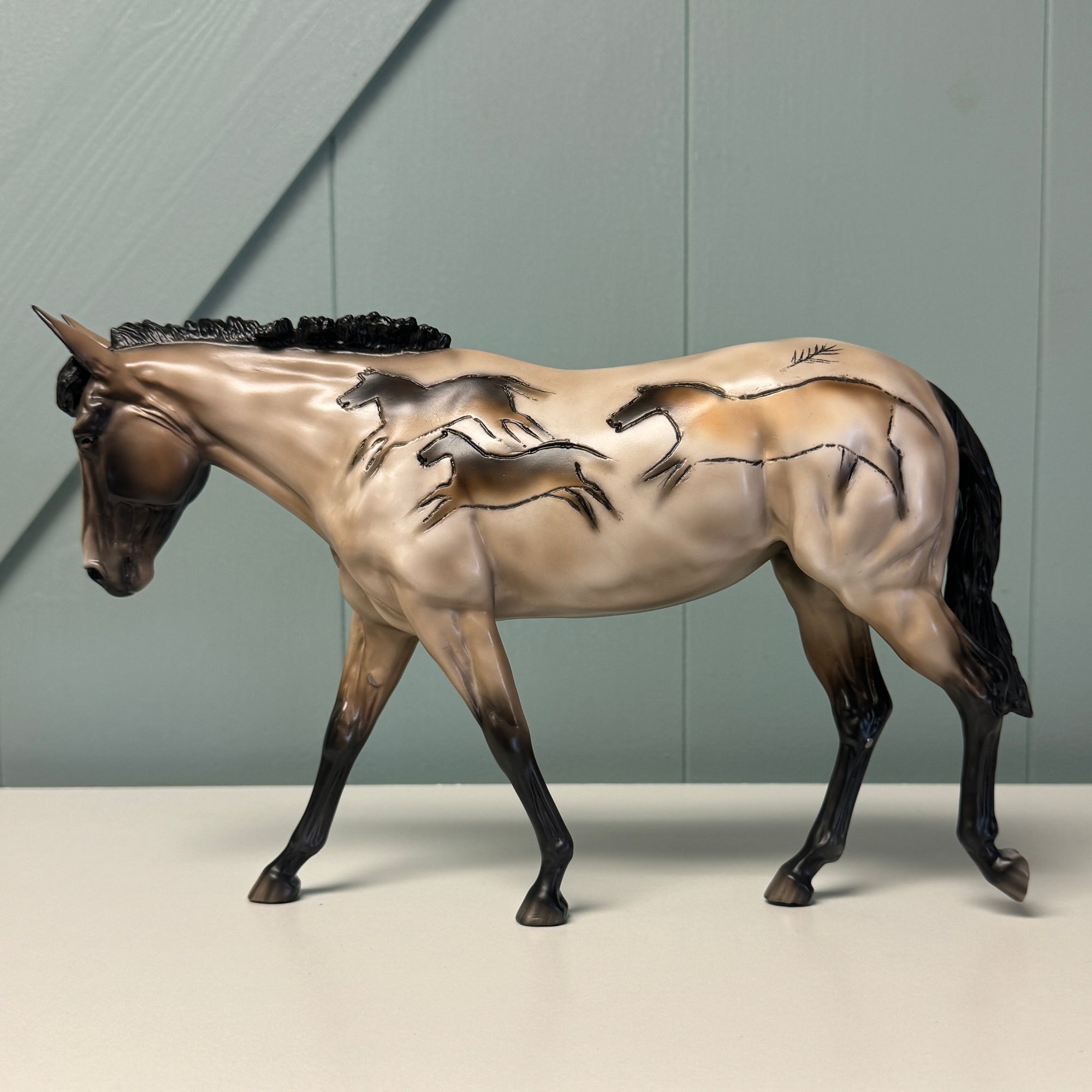 Lascaux Mule OOAK Cave Drawing Deco Mule By Sheryl Leisure EQ24 BEST OFFER 7/16/24