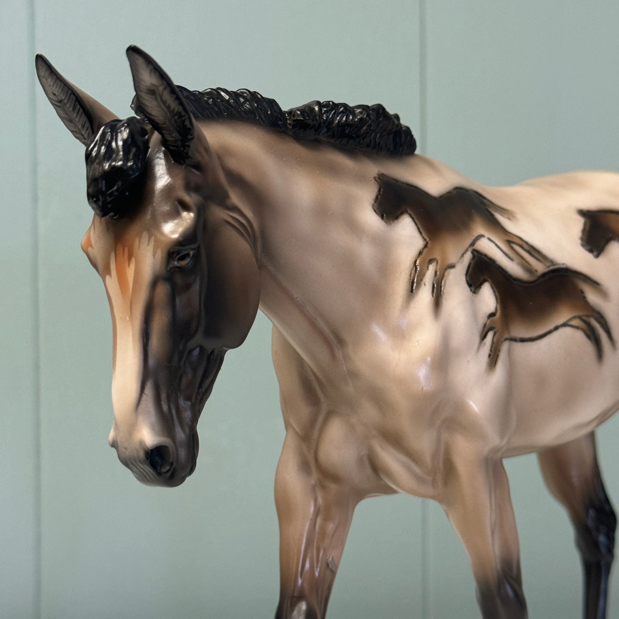 Lascaux Mule OOAK Cave Drawing Deco Mule By Sheryl Leisure EQ24 BEST OFFER 7/16/24