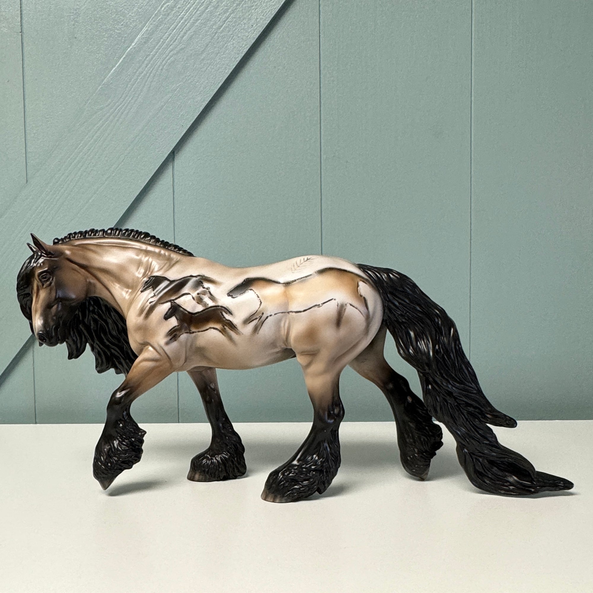 Lascaux Cob OOAK Cave Drawing Deco Irish Cob By Sheryl Leisure EQ24 BEST OFFER 7/16/24