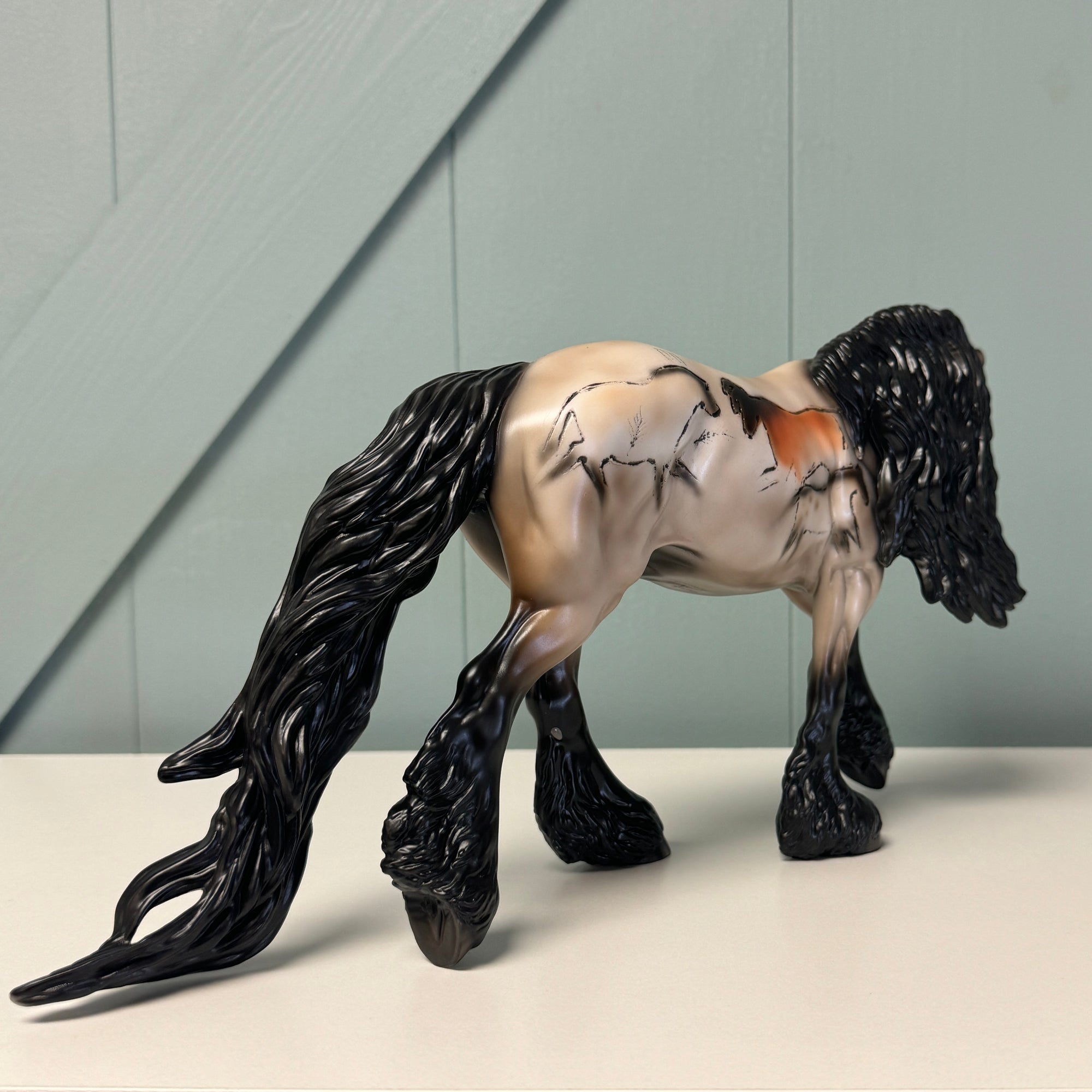 Lascaux Cob OOAK Cave Drawing Deco Irish Cob By Sheryl Leisure EQ24 BEST OFFER 7/16/24