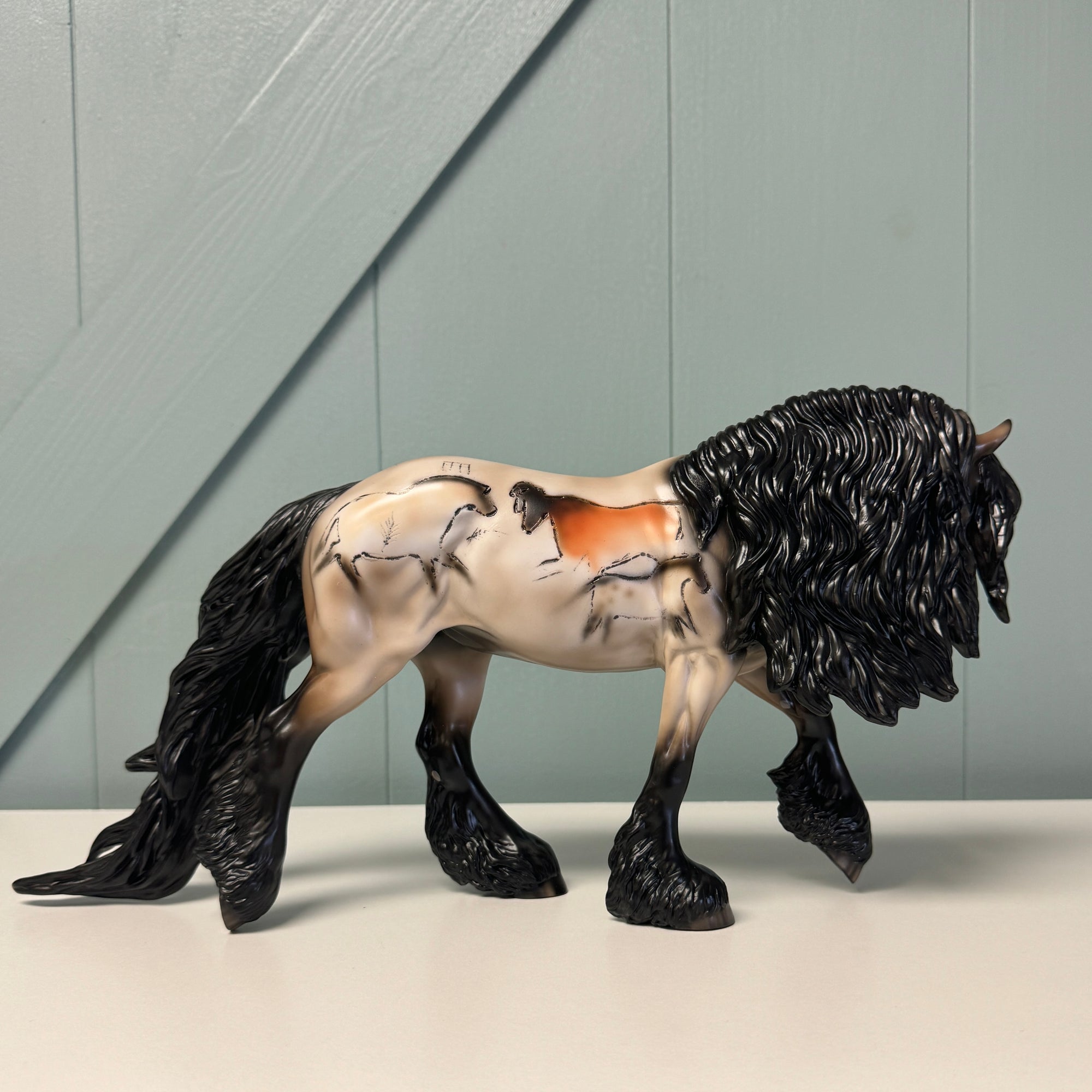 Lascaux Cob OOAK Cave Drawing Deco Irish Cob By Sheryl Leisure EQ24 BEST OFFER 7/16/24