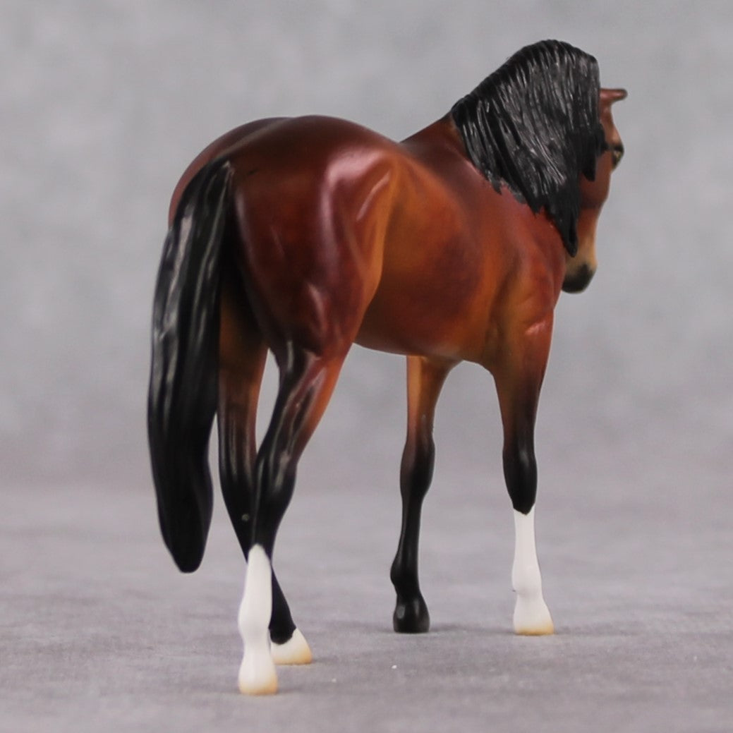 "Mini Reflected Flame" OOAK Dappled Bay Thoroughbred Chip By Ellen Robbins-Secret Surprise Chip Drop