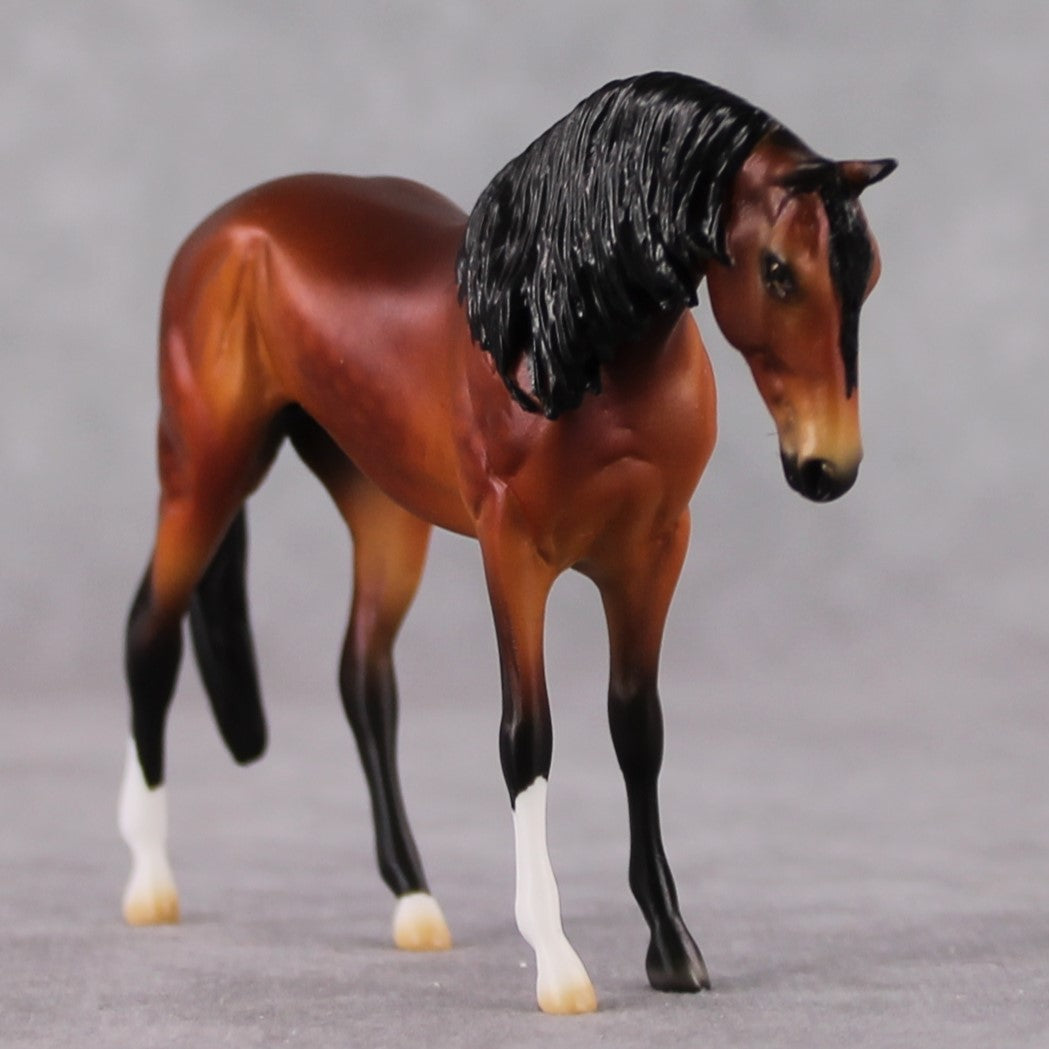 "Mini Reflected Flame" OOAK Dappled Bay Thoroughbred Chip By Ellen Robbins-Secret Surprise Chip Drop
