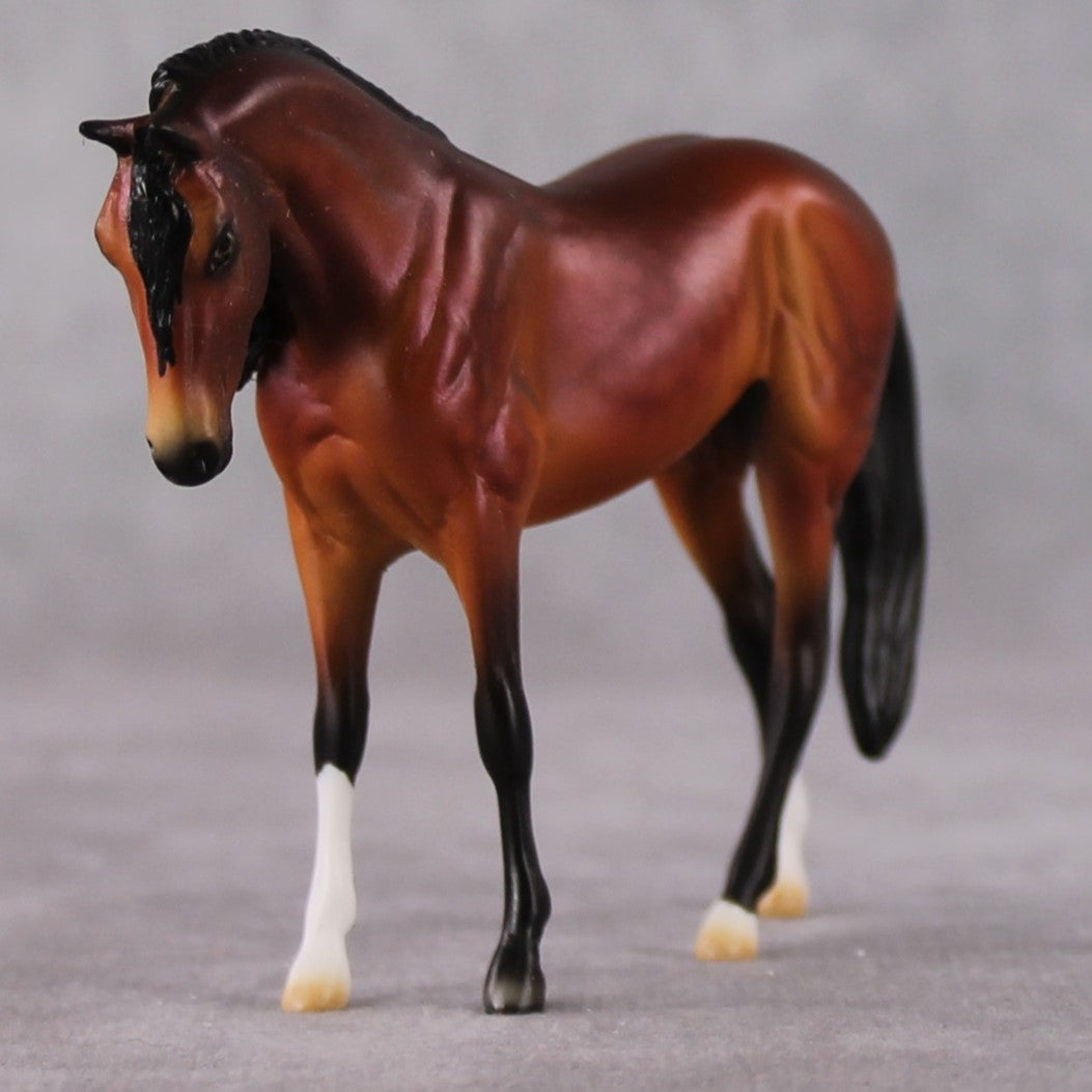 "Mini Reflected Flame" OOAK Dappled Bay Thoroughbred Chip By Ellen Robbins-Secret Surprise Chip Drop