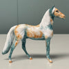 The Lone Mustang OOAK Deco Blue and Gold Custom Morgan Chip By Andrea Thomason EQ24 MHP End of Month Sample and OOAK Sale