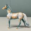 The Lone Mustang OOAK Deco Blue and Gold Custom Morgan Chip By Andrea Thomason EQ24 MHP End of Month Sample and OOAK Sale