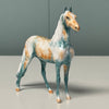 The Lone Mustang OOAK Deco Blue and Gold Custom Morgan Chip By Andrea Thomason EQ24 MHP End of Month Sample and OOAK Sale