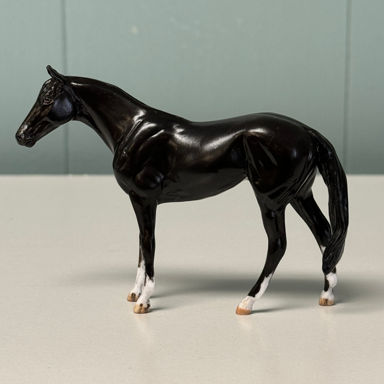 Sunny In The Shadows OOAK Black Custom Thoroughbred Chip By Andrea Thomason EQ24 MHP End of Month Sample and OOAK Sale