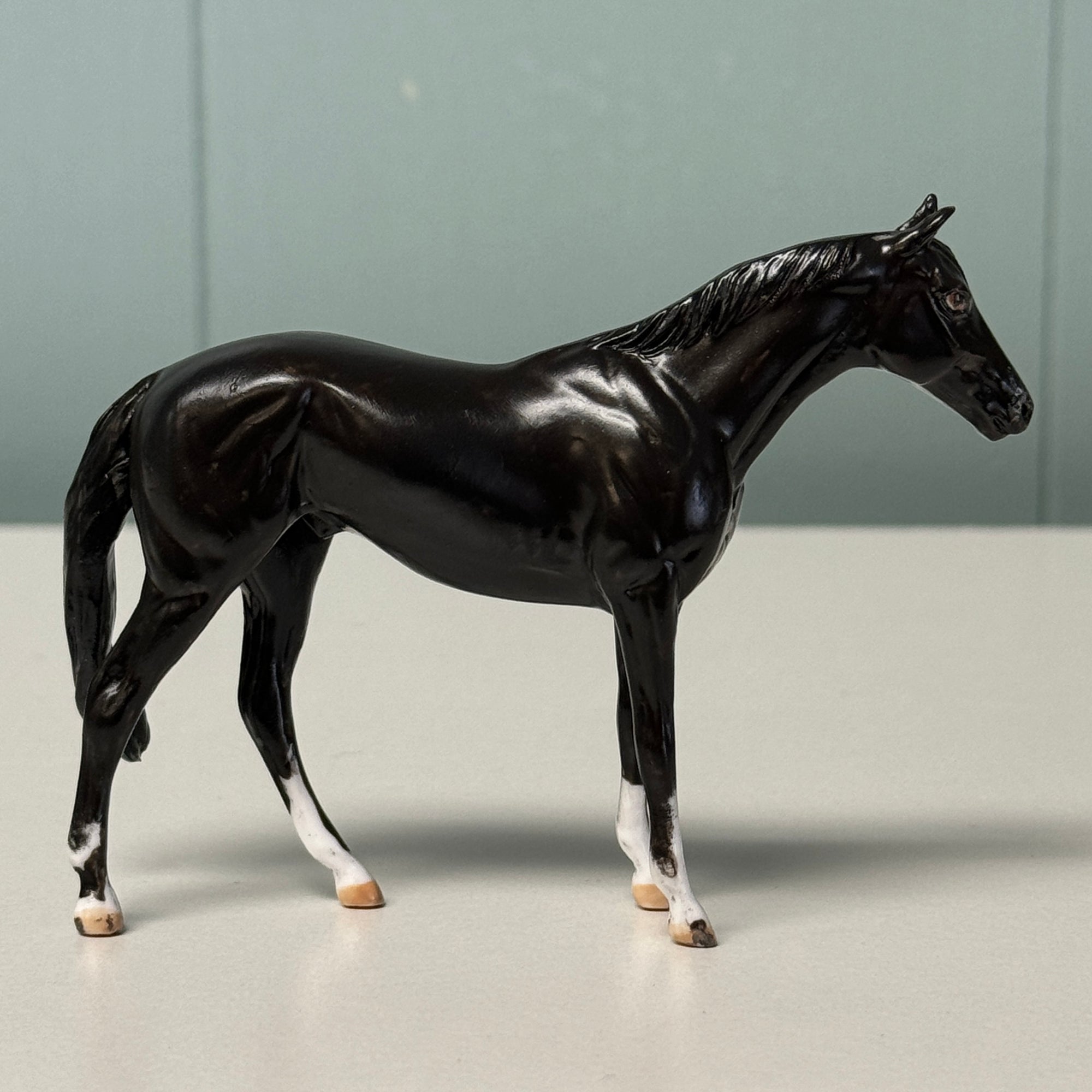 Sunny In The Shadows OOAK Black Custom Thoroughbred Chip By Andrea Thomason EQ24 MHP End of Month Sample and OOAK Sale