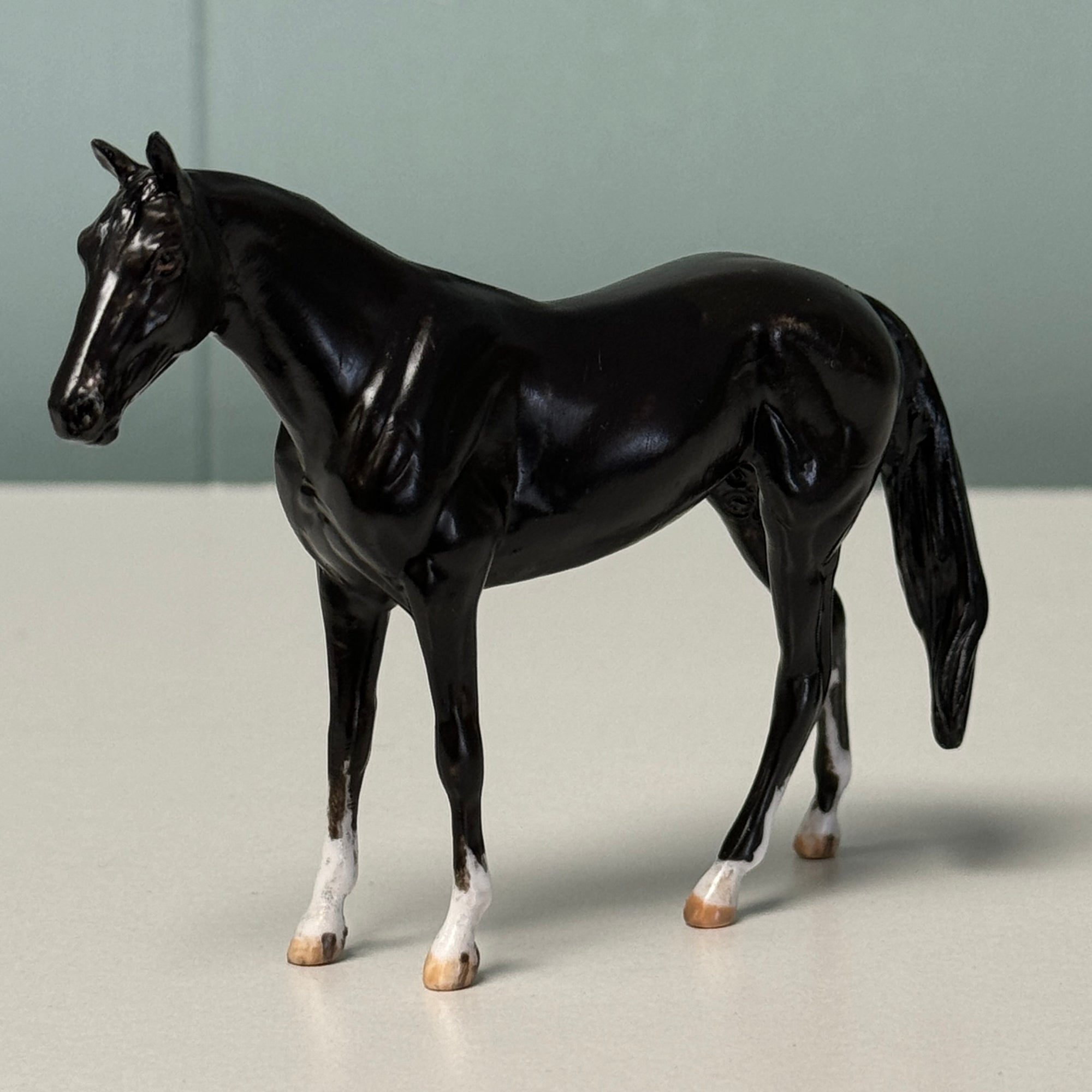 Sunny In The Shadows OOAK Black Custom Thoroughbred Chip By Andrea Thomason EQ24 MHP End of Month Sample and OOAK Sale