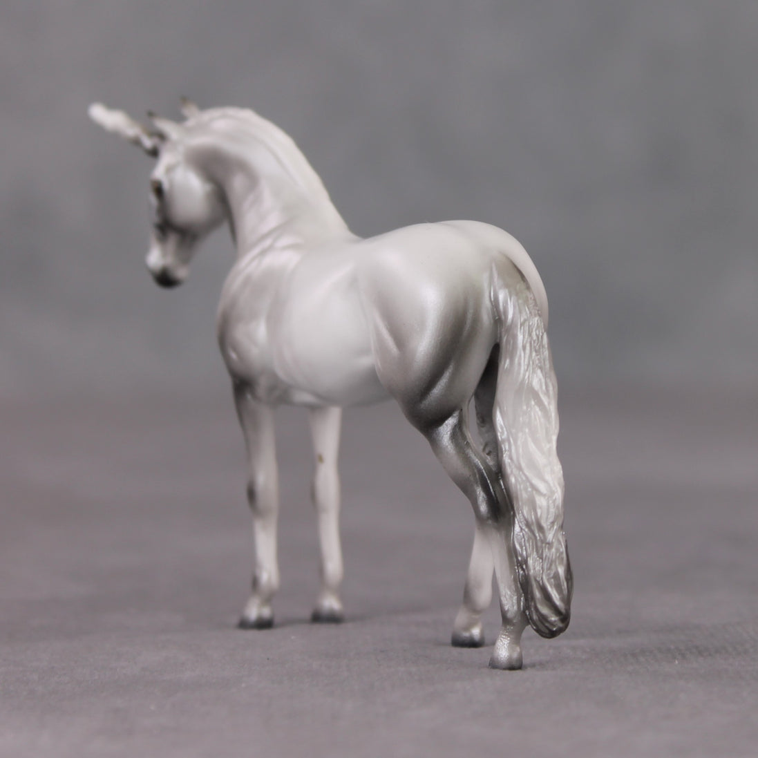 "Mini The Scottish Unicorn" LE-3 Dappled Silver & Pearl Unicorn Deco Andalusian Chip By Ashley Palmer-Secret Surprise Chip Drop