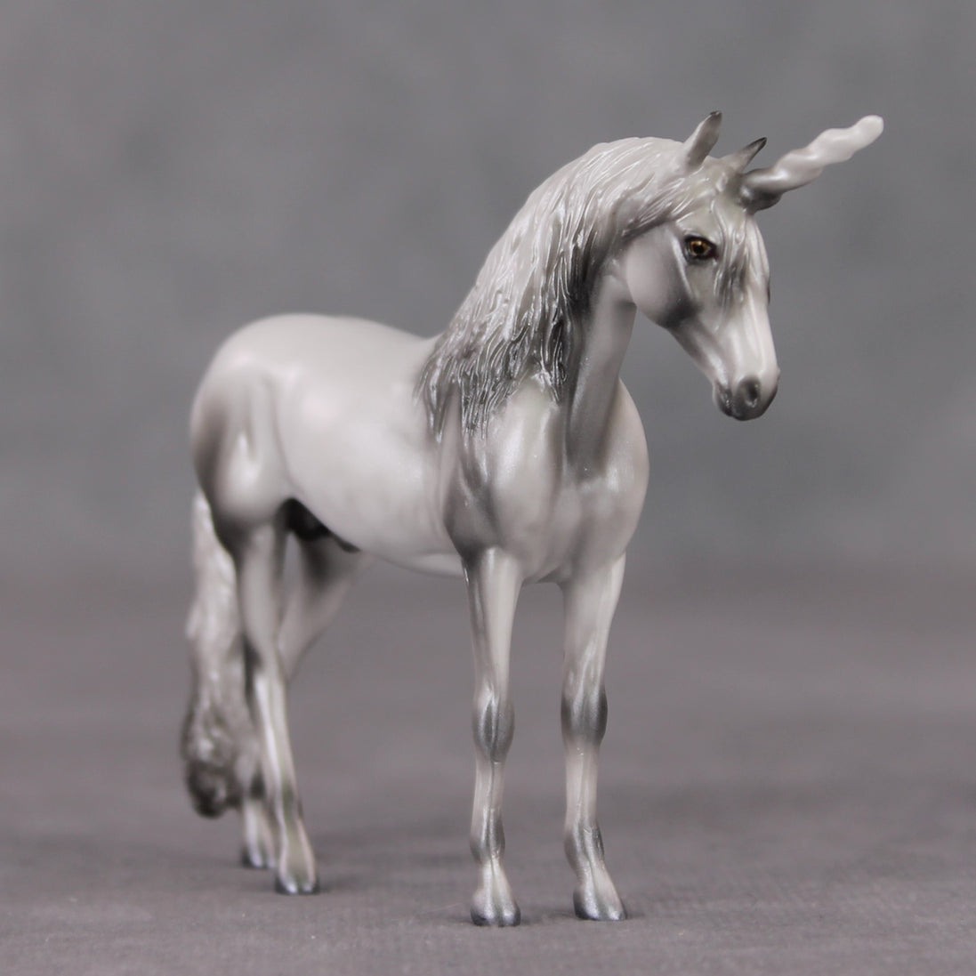 "Mini The Scottish Unicorn" LE-3 Dappled Silver & Pearl Unicorn Deco Andalusian Chip By Ashley Palmer-Secret Surprise Chip Drop