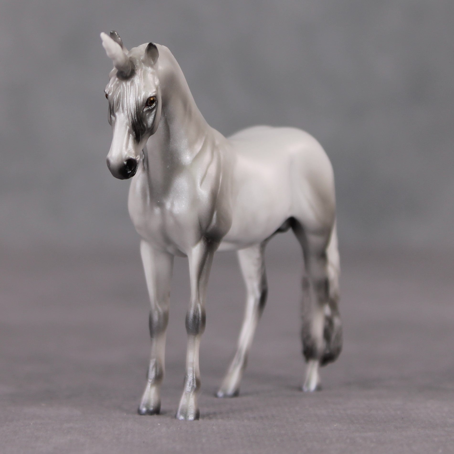 "Mini The Scottish Unicorn" LE-3 Dappled Silver &amp; Pearl Unicorn Deco Andalusian Chip By Ashley Palmer-Secret Surprise Chip Drop