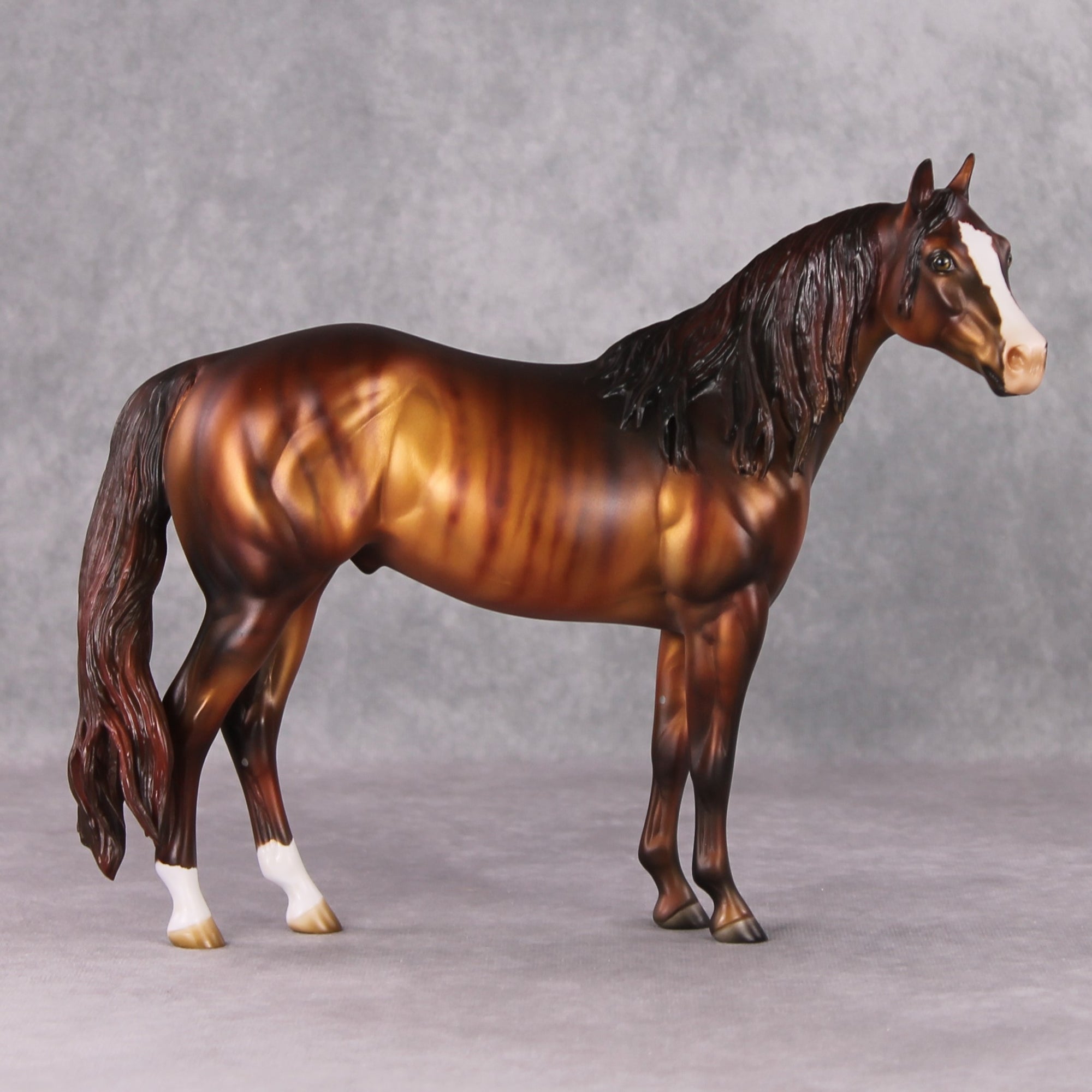 "Lucky Draw" OOAK Brindle Ideal Stock Horse Painted By Julie Keim Best Offer 1/14/25