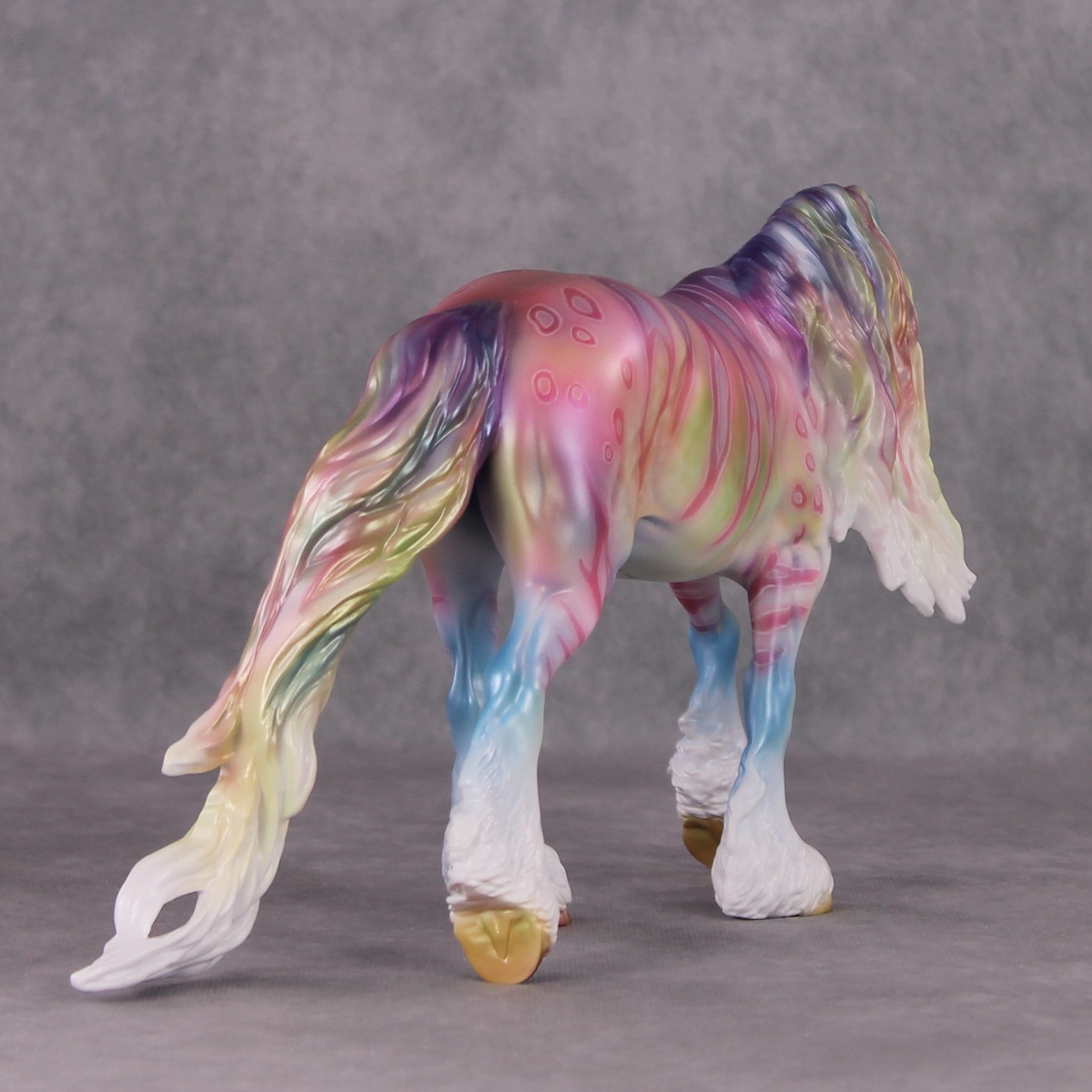 "Edmund" OOAK Pastel Spots and Stripes Irish Cob Unicorn Painted By Jess Hamill Best Offer 1/14/25