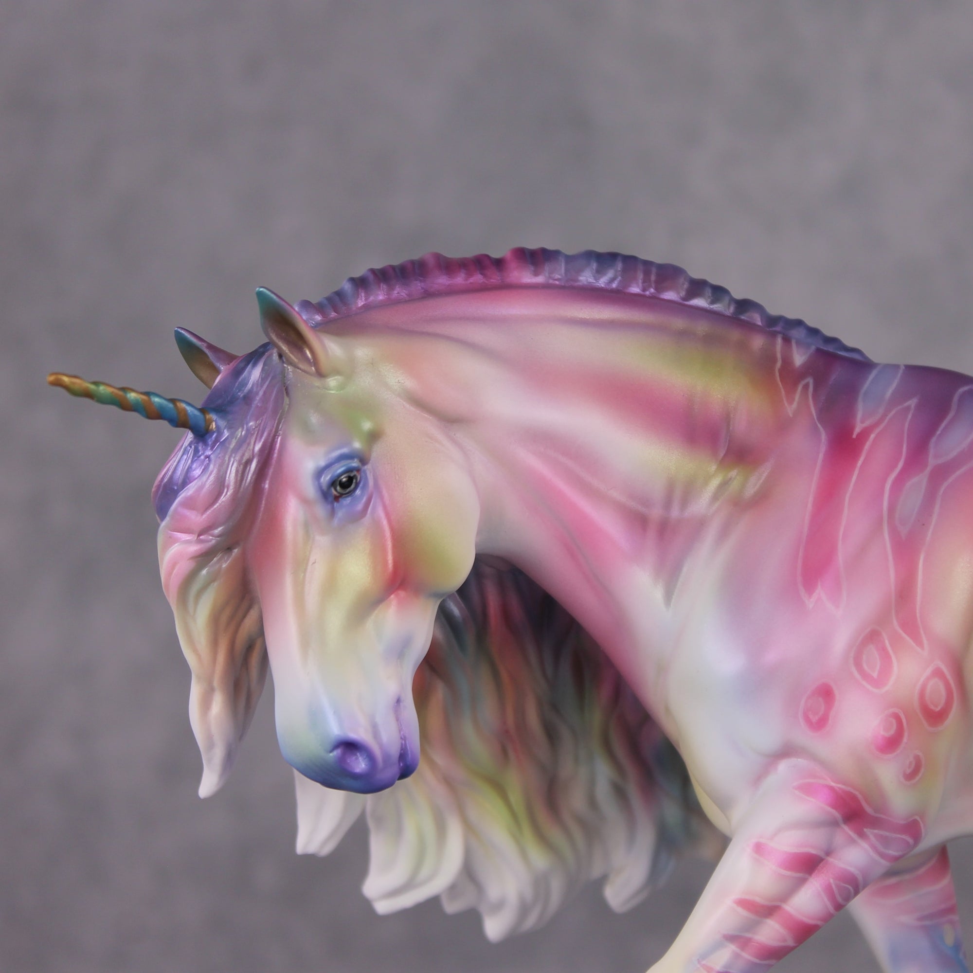 "Edmund" OOAK Pastel Spots and Stripes Irish Cob Unicorn Painted By Jess Hamill Best Offer 1/14/25
