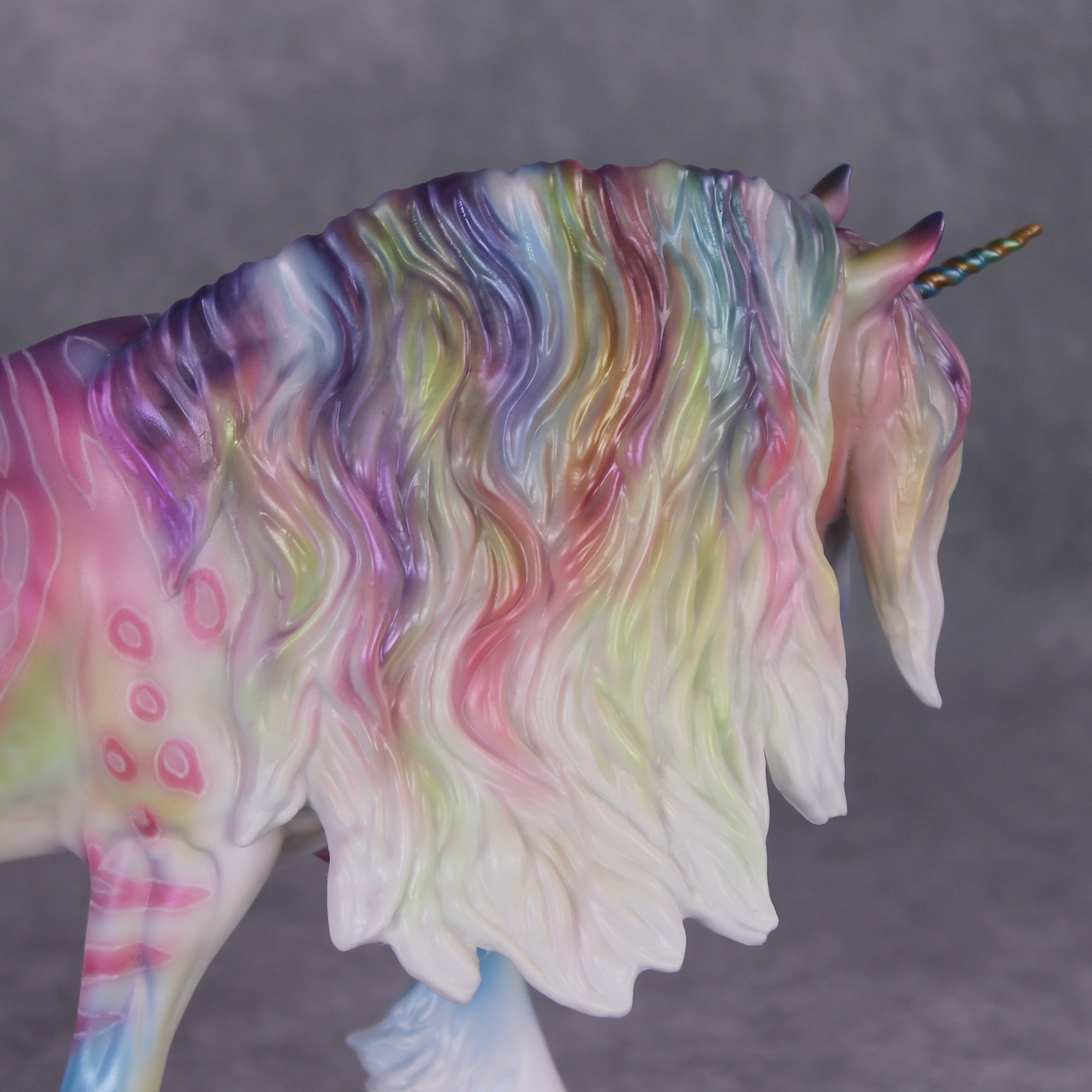 "Edmund" OOAK Pastel Spots and Stripes Irish Cob Unicorn Painted By Jess Hamill Best Offer 1/14/25