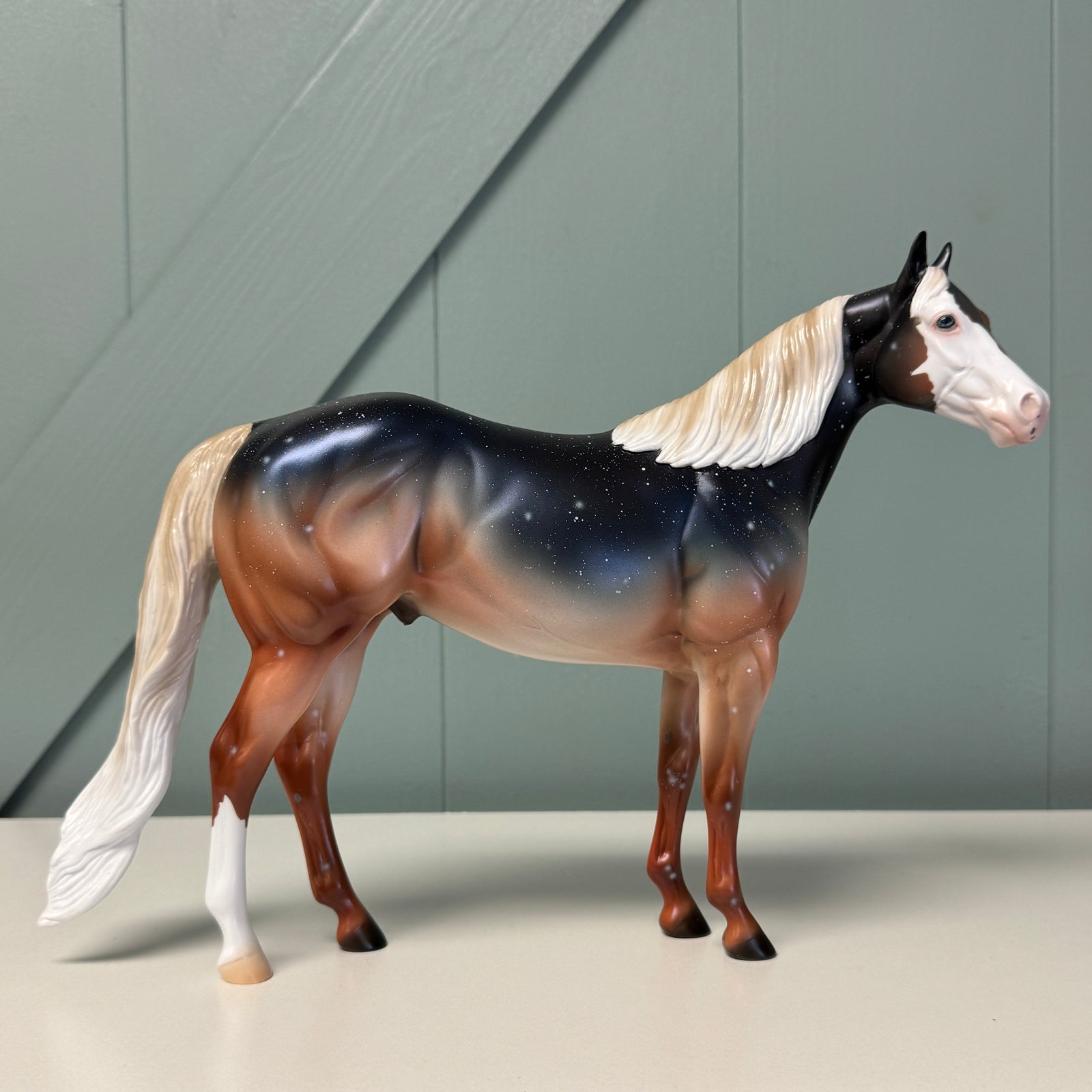 Gently Kissed - OOAK Housed Within the Heart Series LE-15 Run Deco ISH By Ellen Robbins EQ24 Based on Art of the Horse Literature Submission By Erin Verscheure