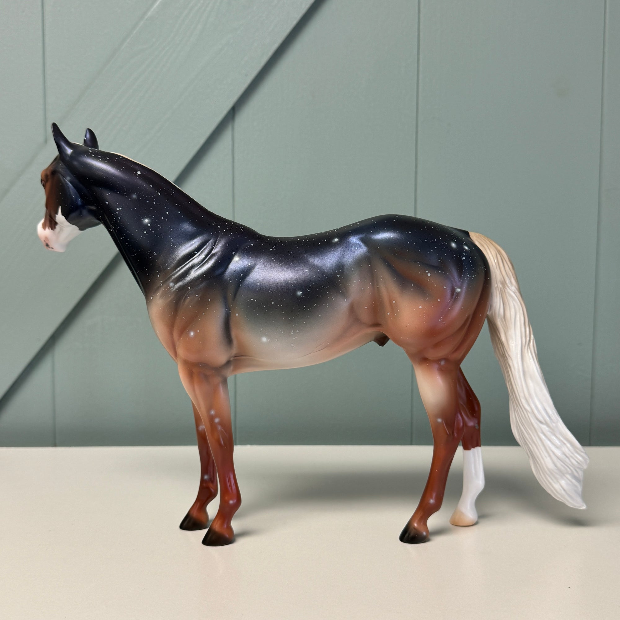 Gently Kissed - OOAK Housed Within the Heart Series LE-15 Run Deco ISH By Ellen Robbins EQ24 Based on Art of the Horse Literature Submission By Erin Verscheure