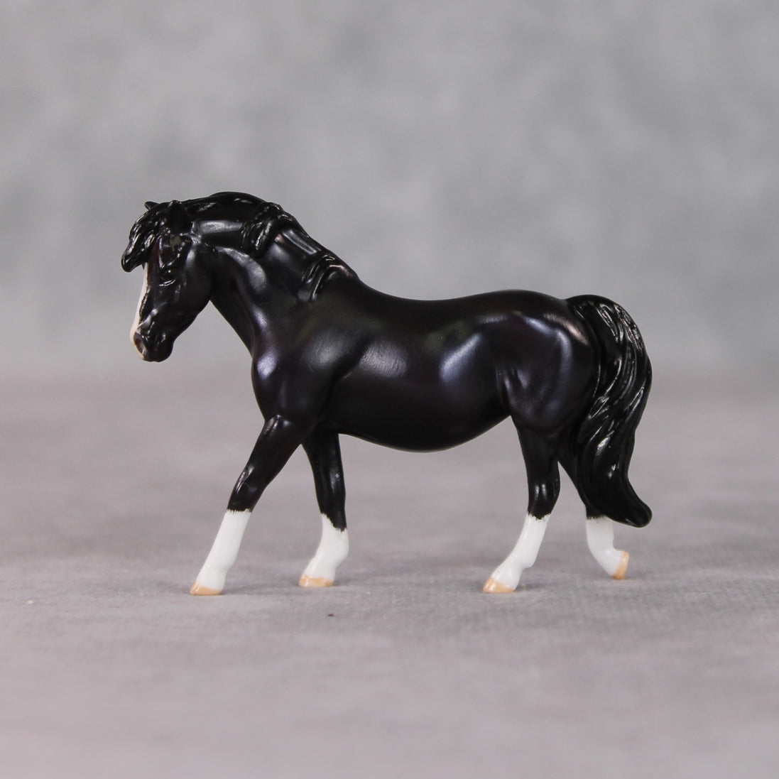 "Waffles" OOAK Custom Shaded Black Pony Chip By Kristen Cermele - Gemstone Series