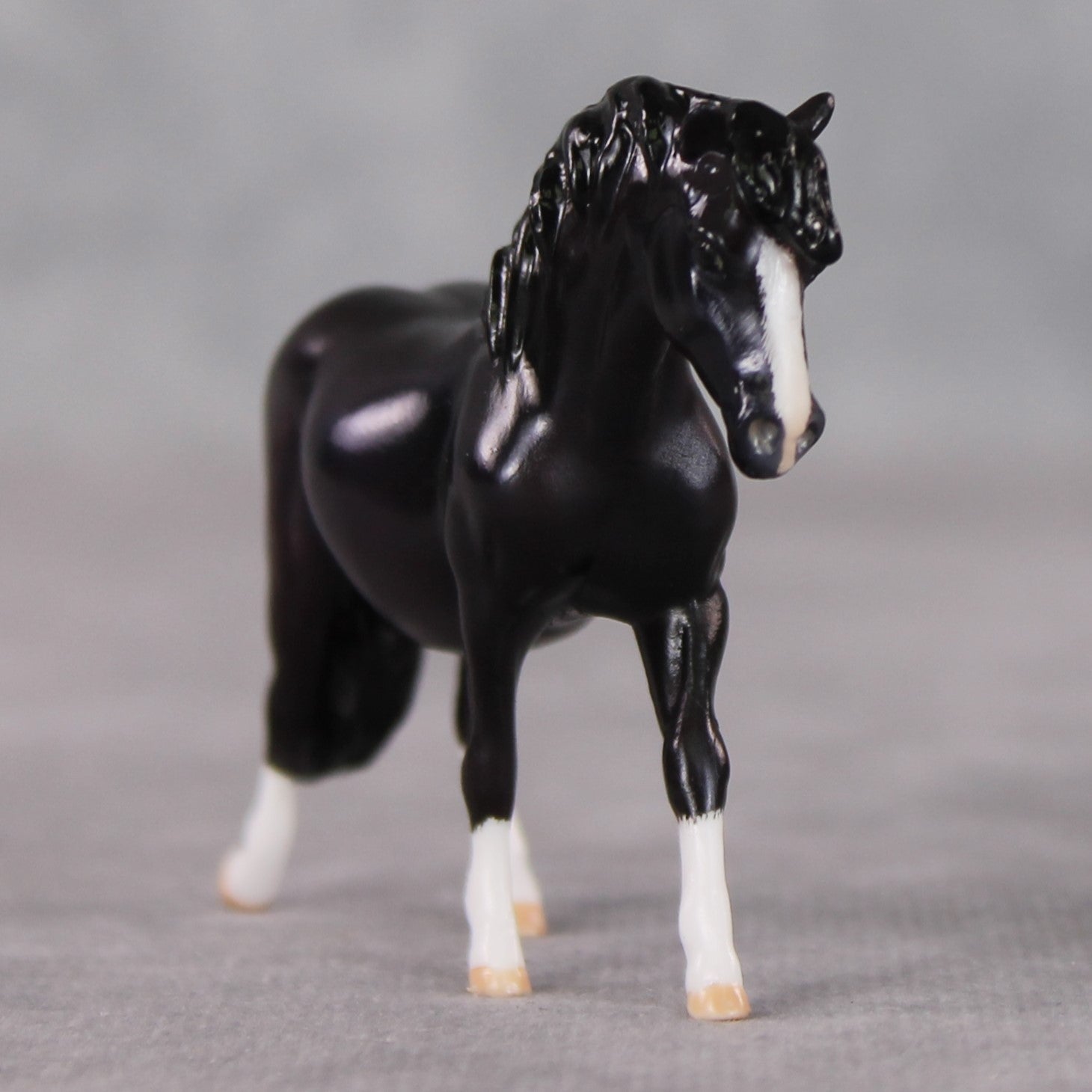 "Waffles" OOAK Custom Shaded Black Pony Chip By Kristin Cermele - Gemstone Series